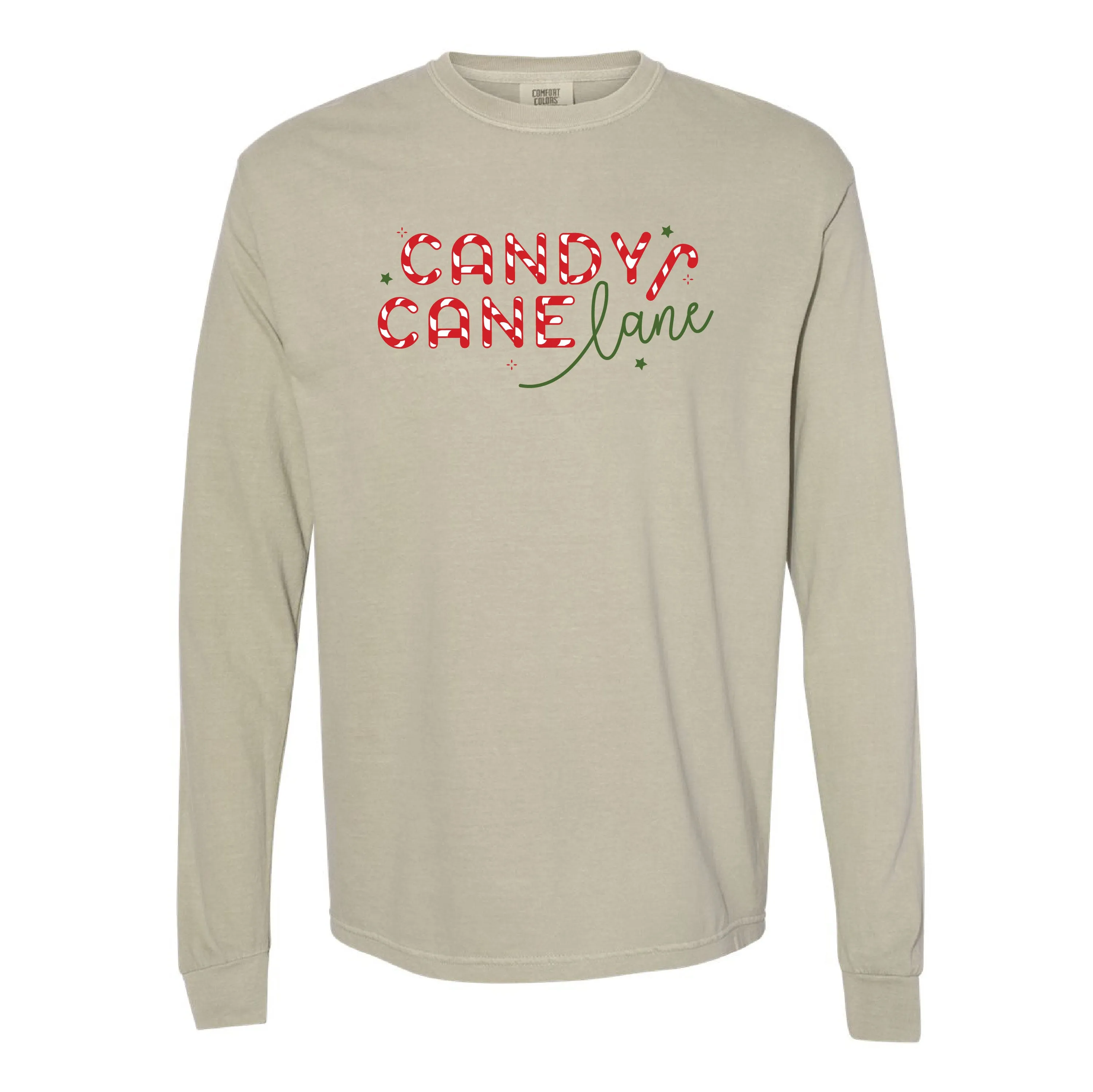 Candy Cane Lane - LONG SLEEVE Comfort Colors Tee