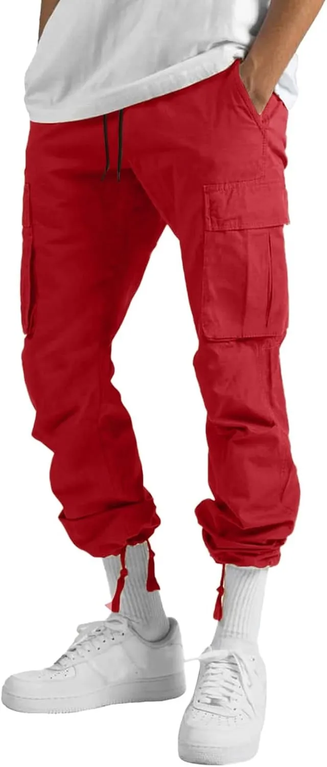 Cargo Pants for Men Relaxed Fit Big and Tall for Workout Running Sweatpants for Mens Casual Joggers Athletic Pants