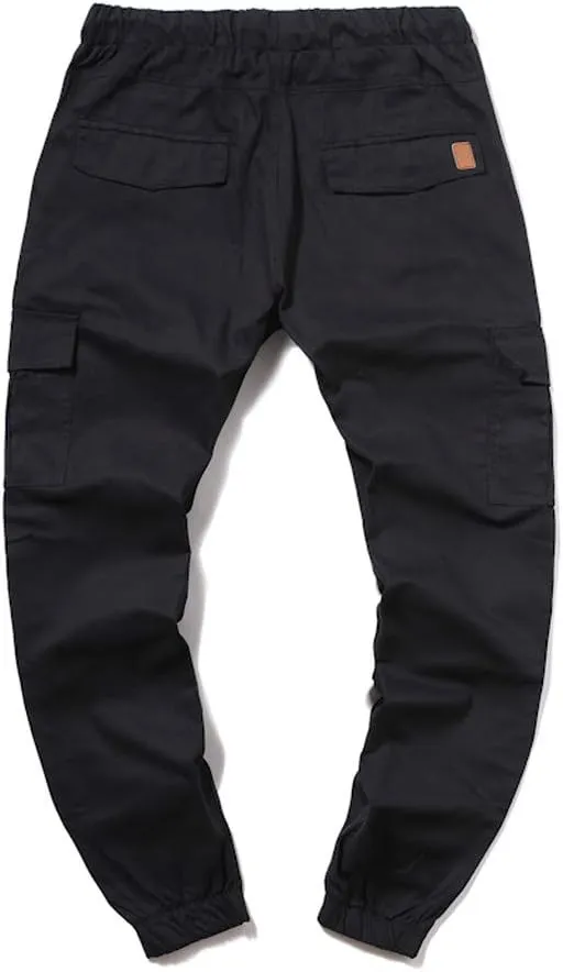 Cargo Pants for Men Relaxed Fit Cargo Sweatpants Stretch Elastic Waist Athletic Workout Jogger Pants Drawstring Sport