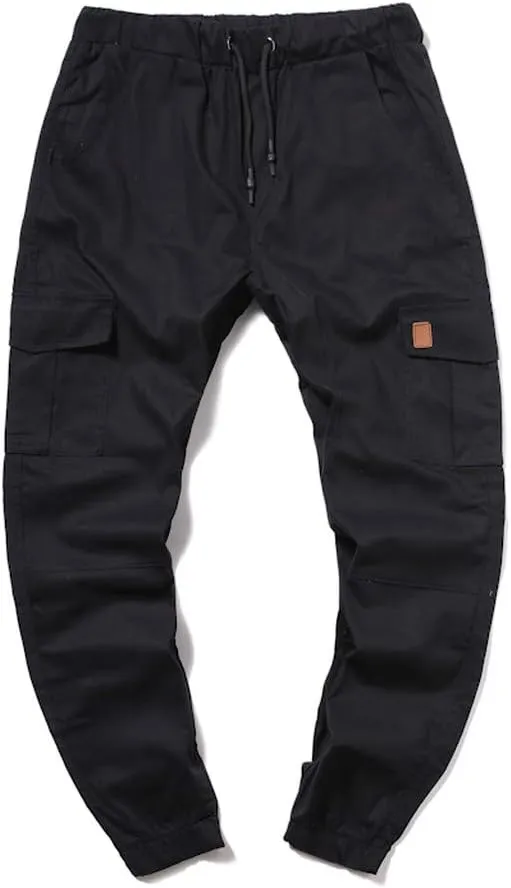 Cargo Pants for Men Relaxed Fit Cargo Sweatpants Stretch Elastic Waist Athletic Workout Jogger Pants Drawstring Sport