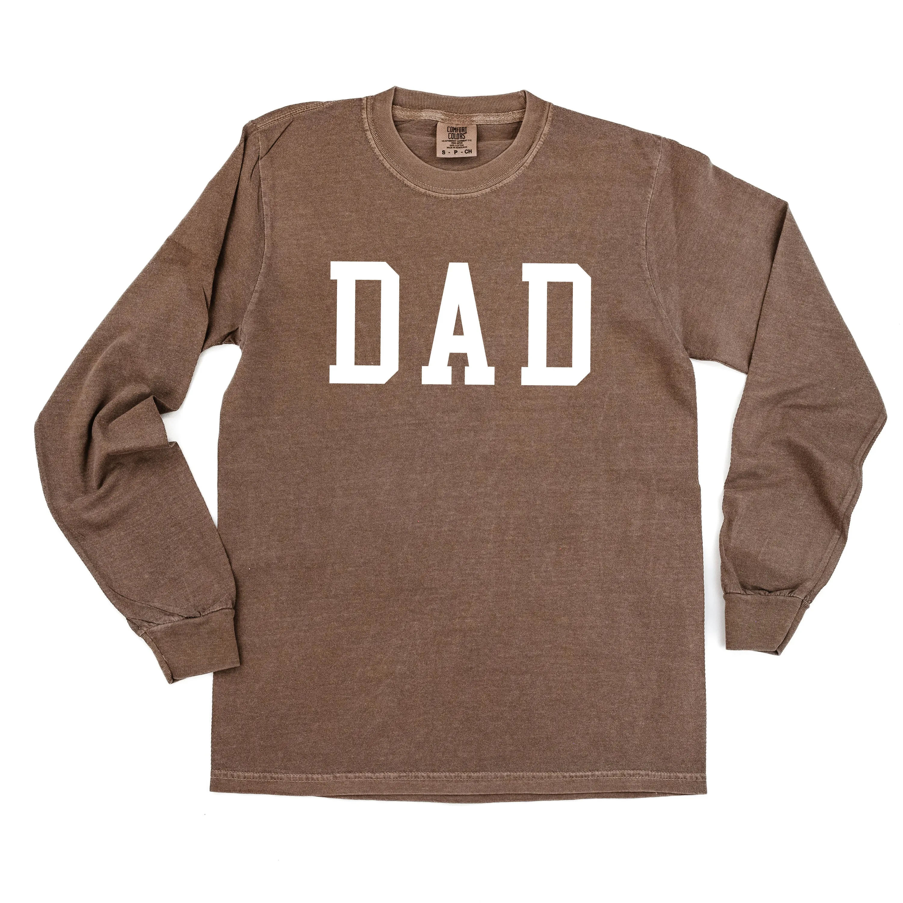 DAD - Varsity Straight Line - LONG SLEEVE Comfort Colors Tee