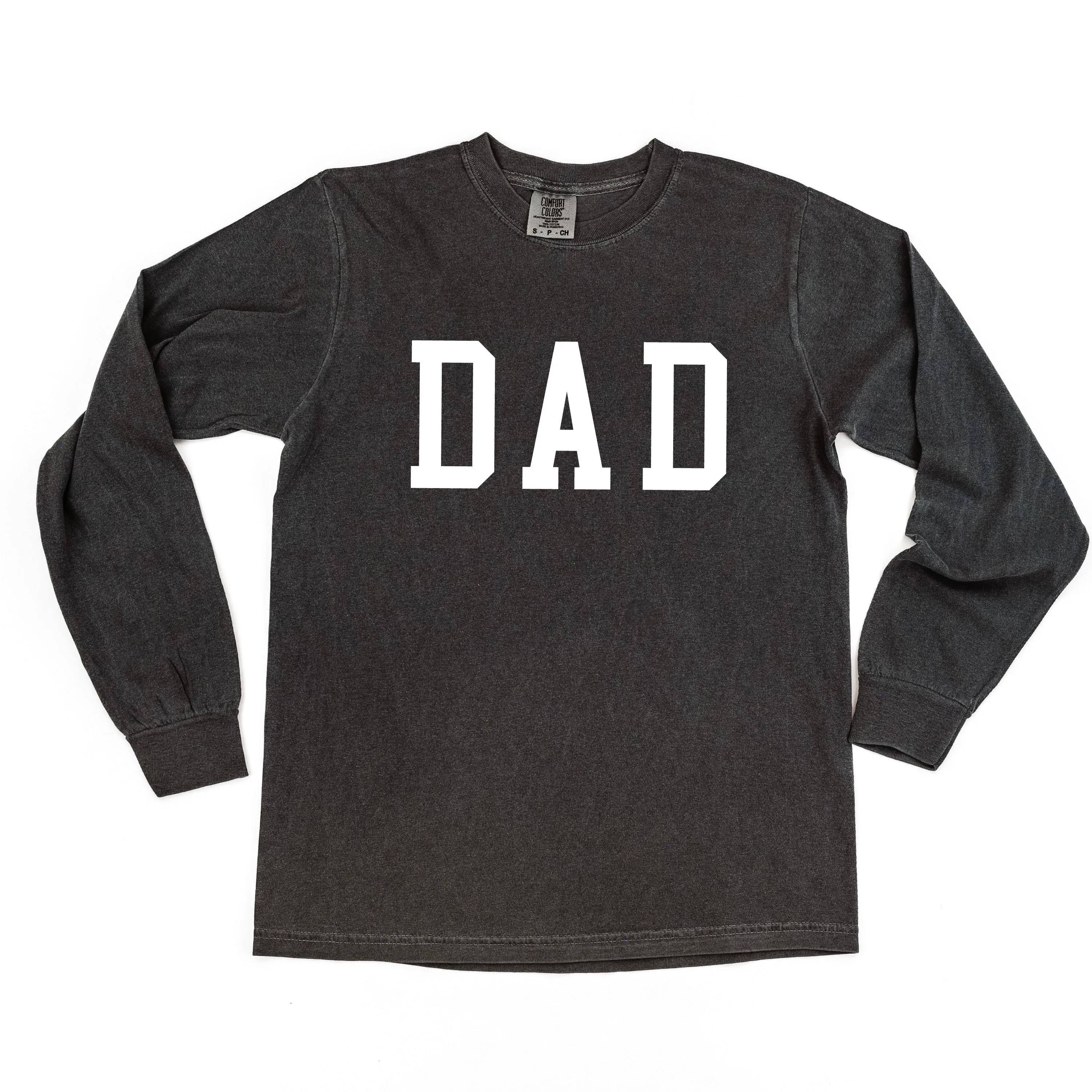 DAD - Varsity Straight Line - LONG SLEEVE Comfort Colors Tee