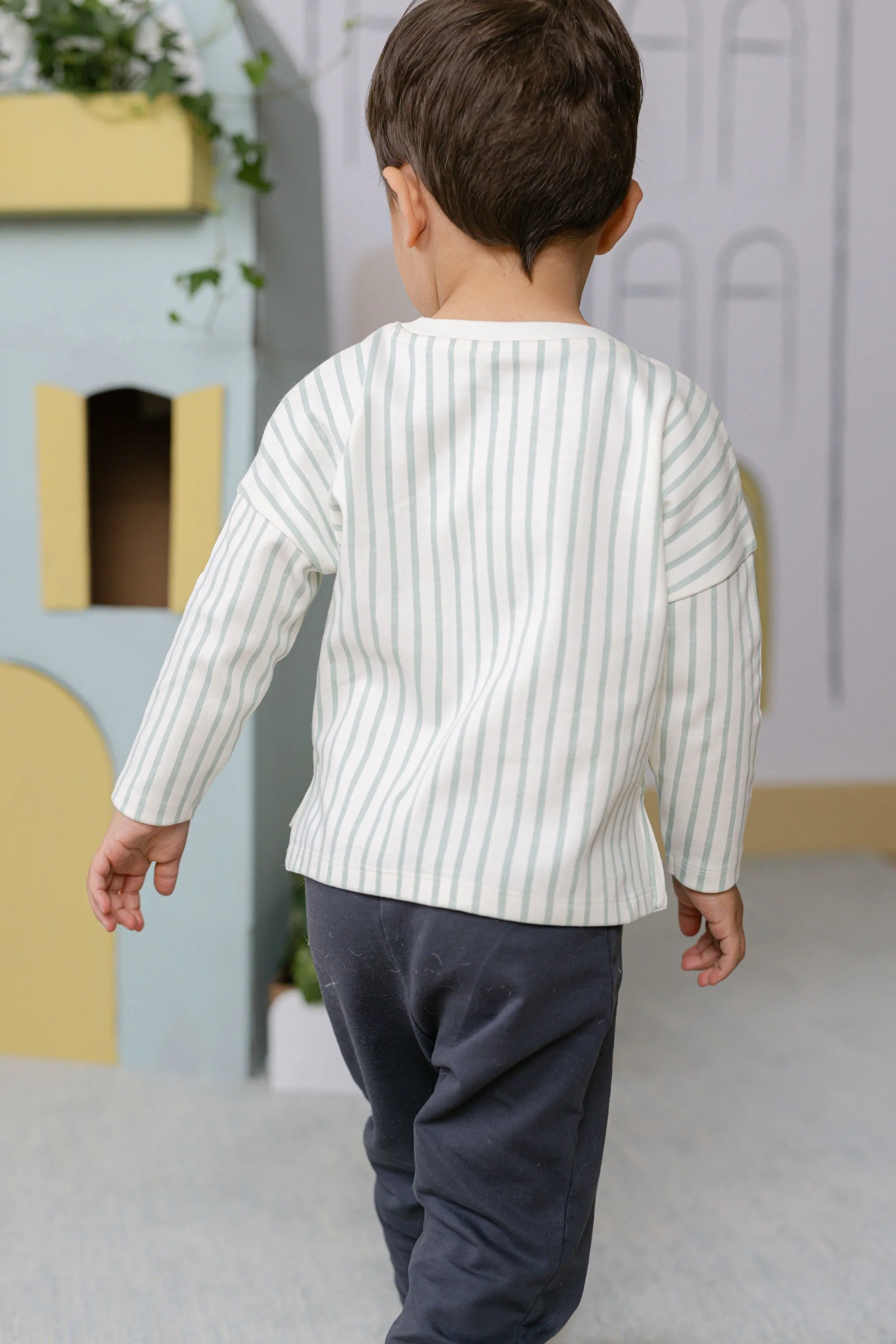 Dropped Shoulder Long Sleeve Toddler Top