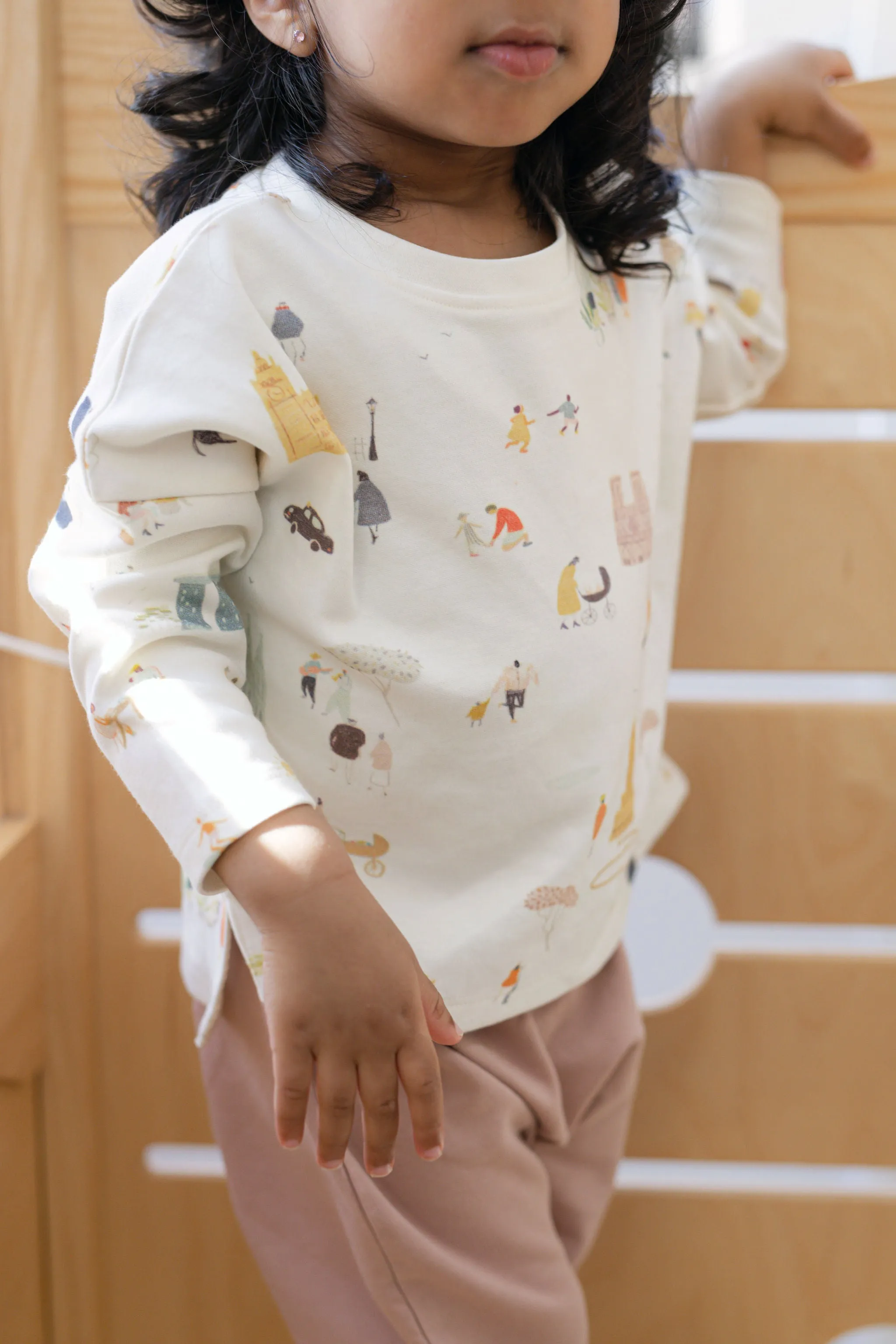 Dropped Shoulder Long Sleeve Toddler Top