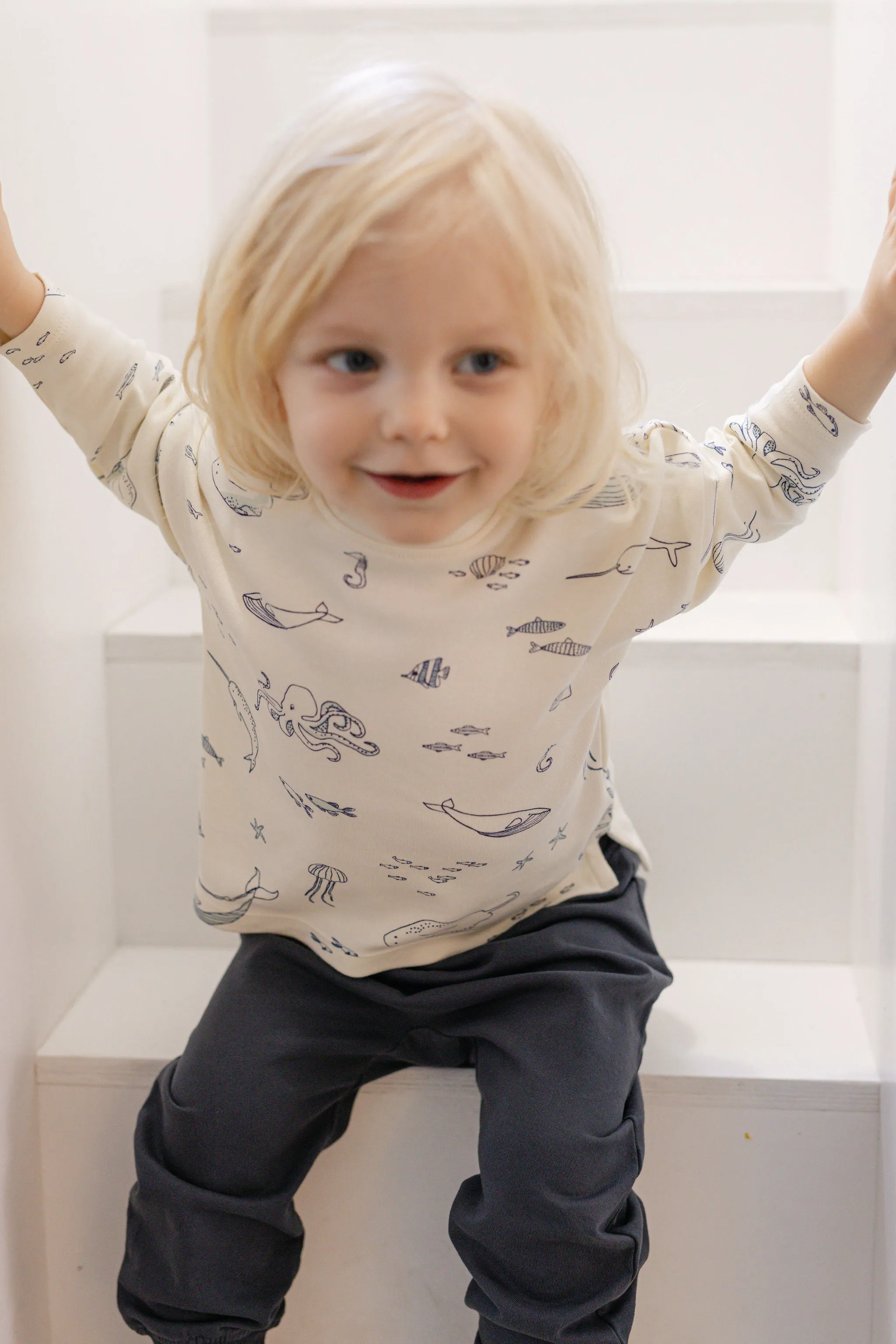 Dropped Shoulder Long Sleeve Toddler Top