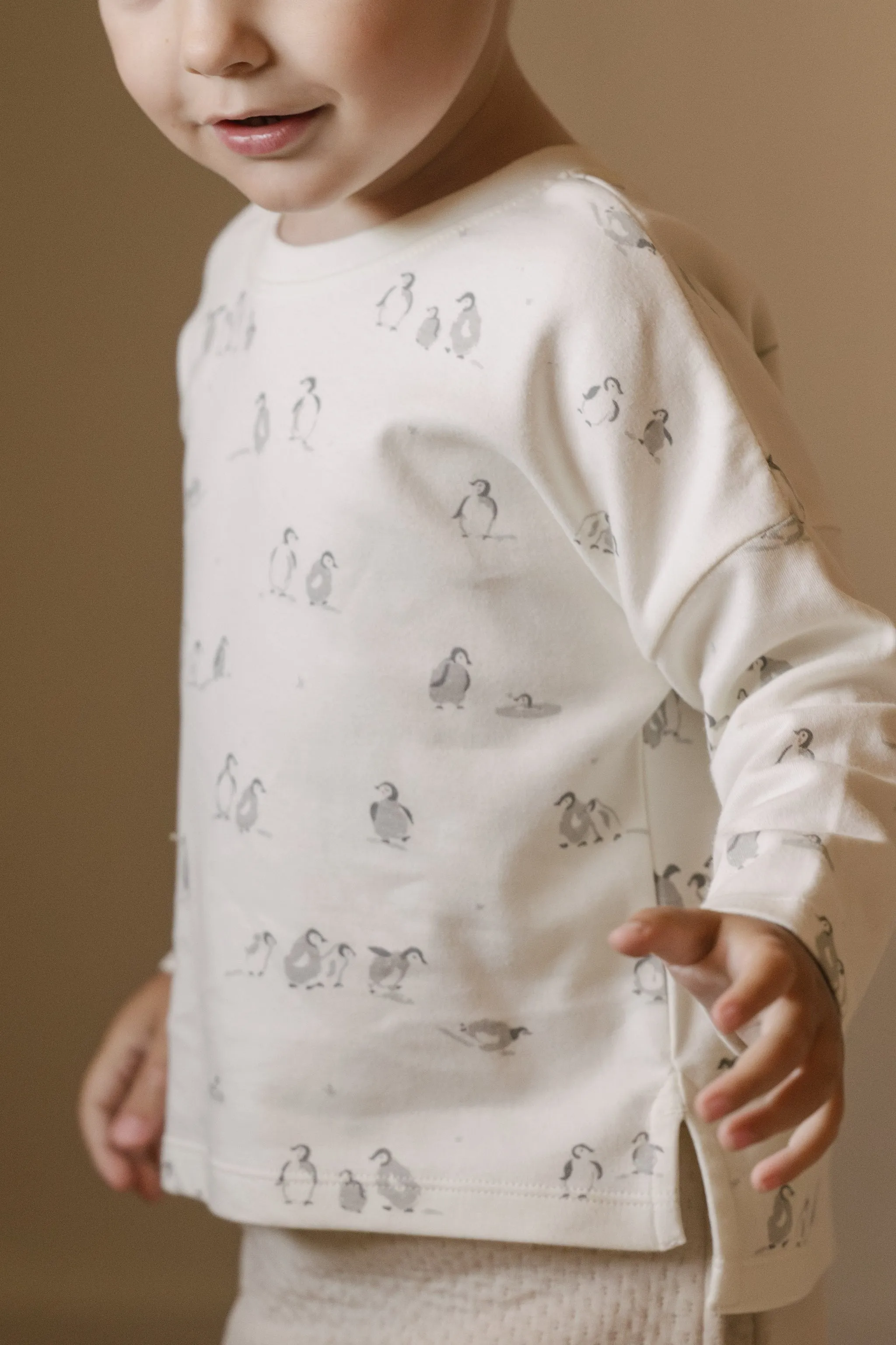 Dropped Shoulder Long Sleeve Toddler Top