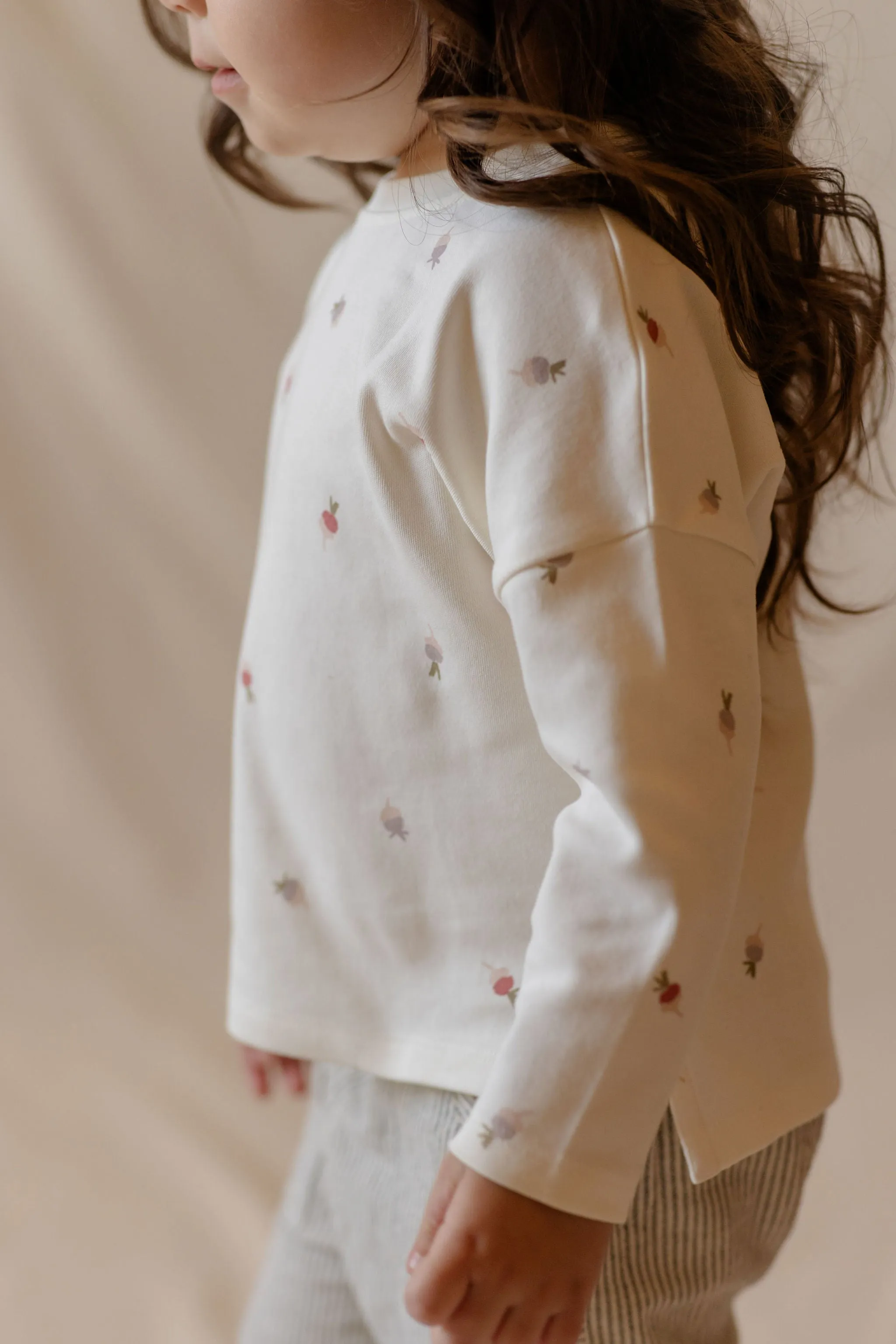 Dropped Shoulder Long Sleeve Toddler Top