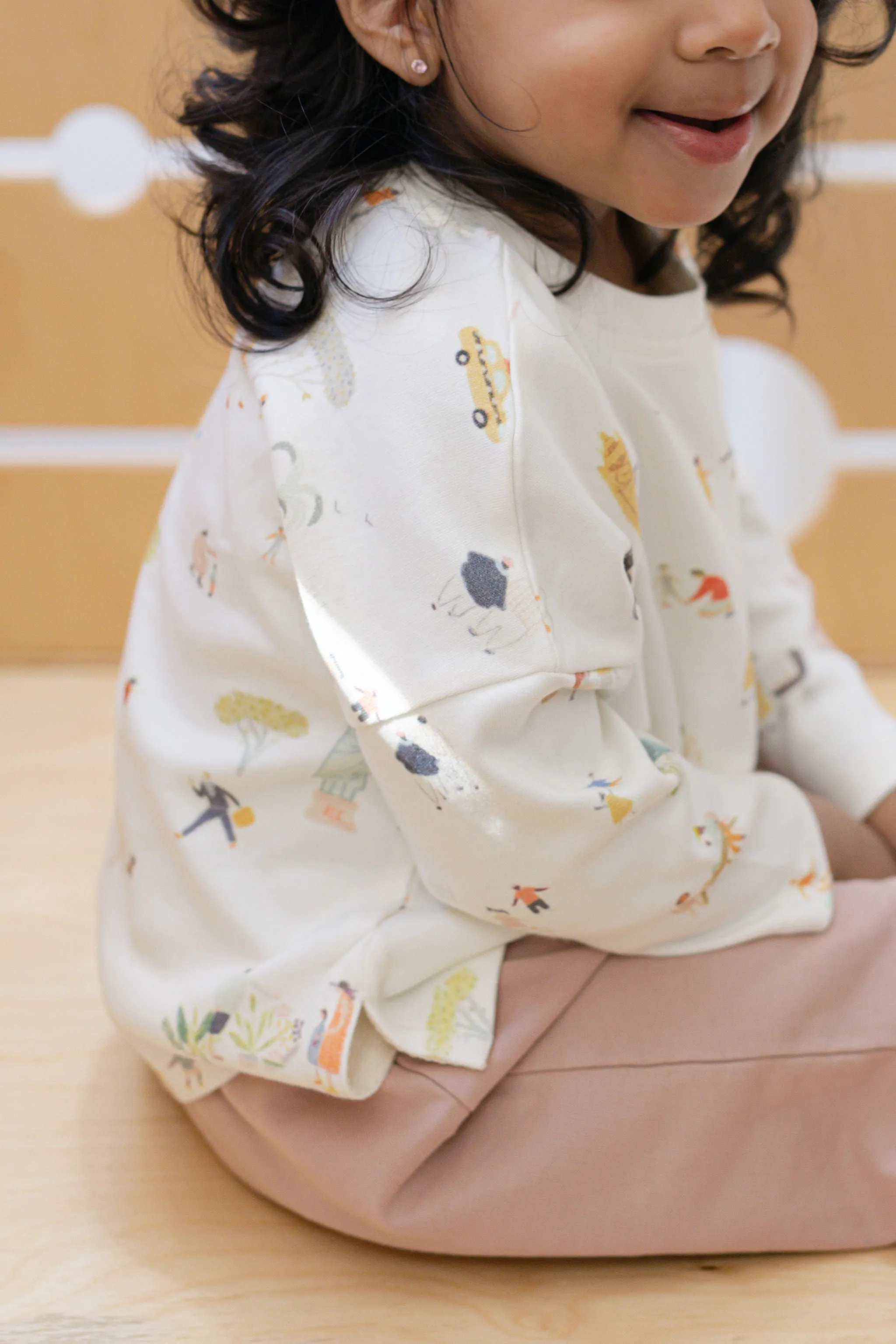 Dropped Shoulder Long Sleeve Toddler Top