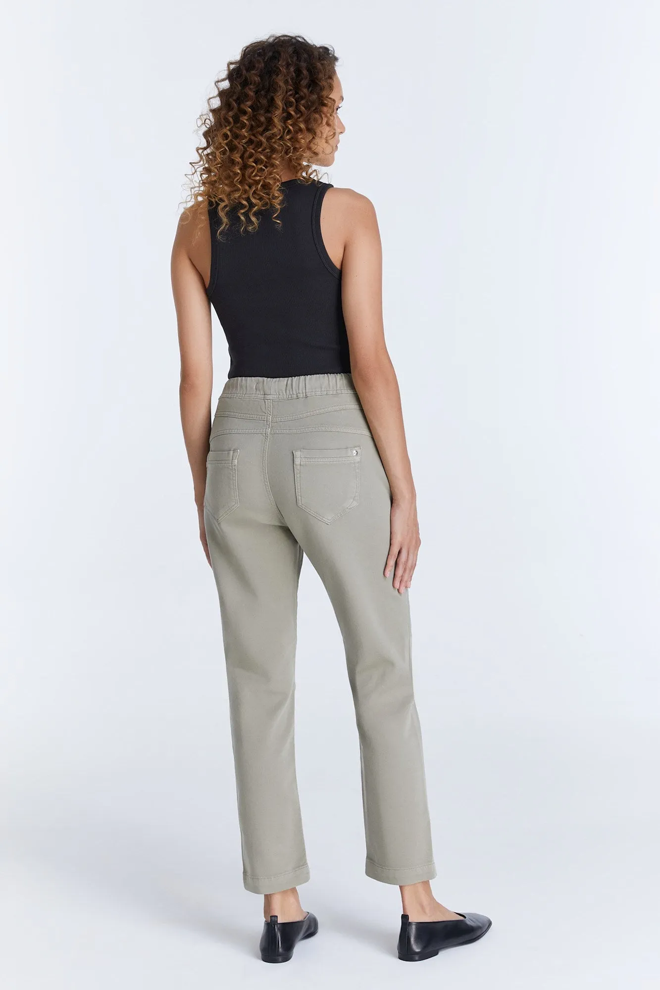 Ella Mid Waist Jogger 5 Pocket Ankle Pants Sage