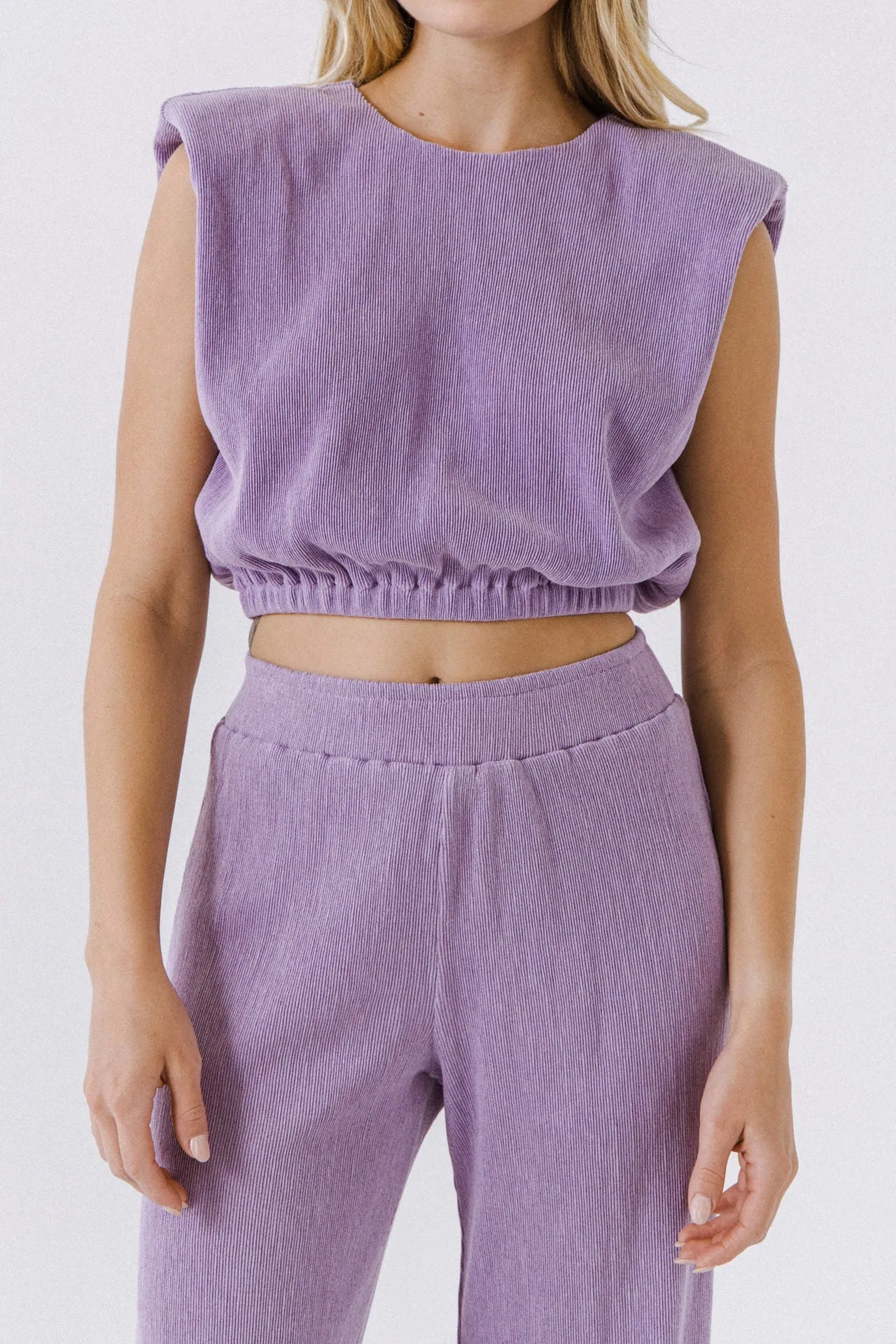 Endless Rose - Pleated Shoulder Pad Top