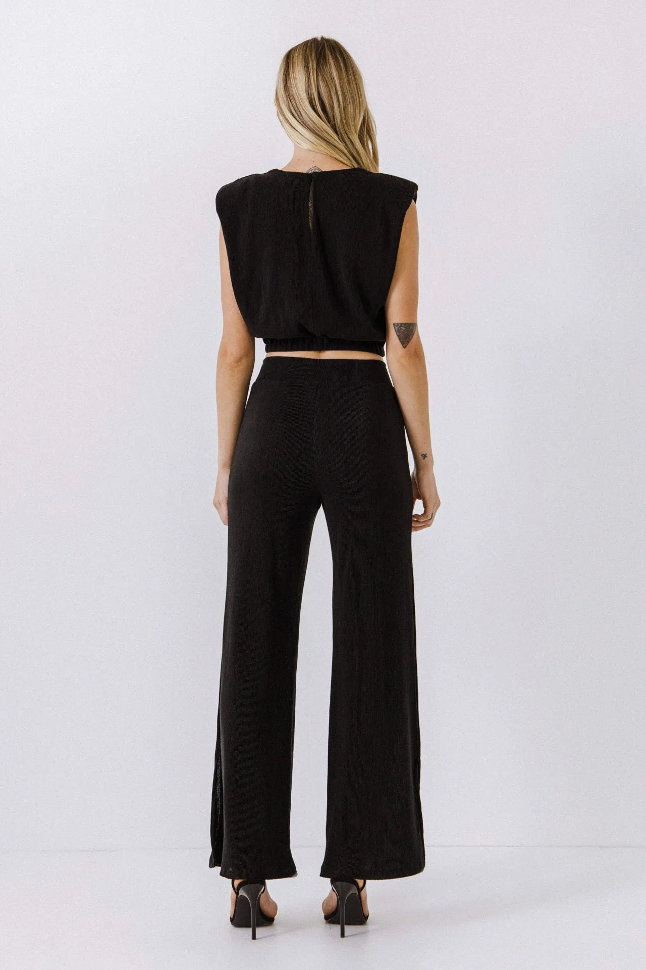 Endless Rose - Pleated Shoulder Pad Top