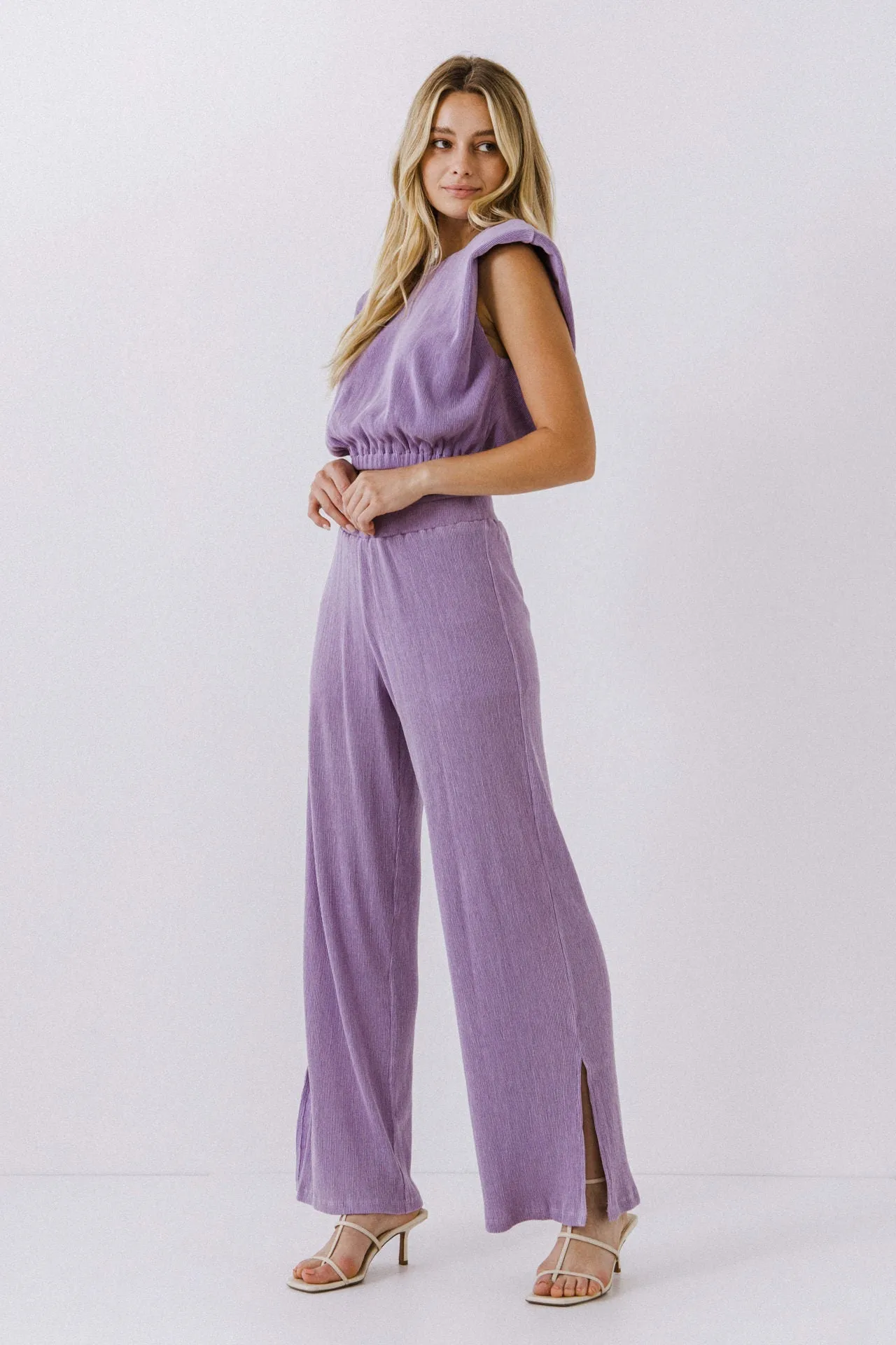 Endless Rose - Pleated Shoulder Pad Top