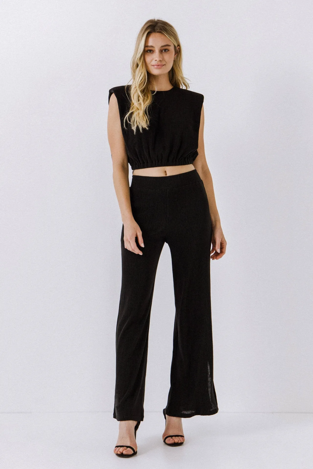 Endless Rose - Pleated Shoulder Pad Top