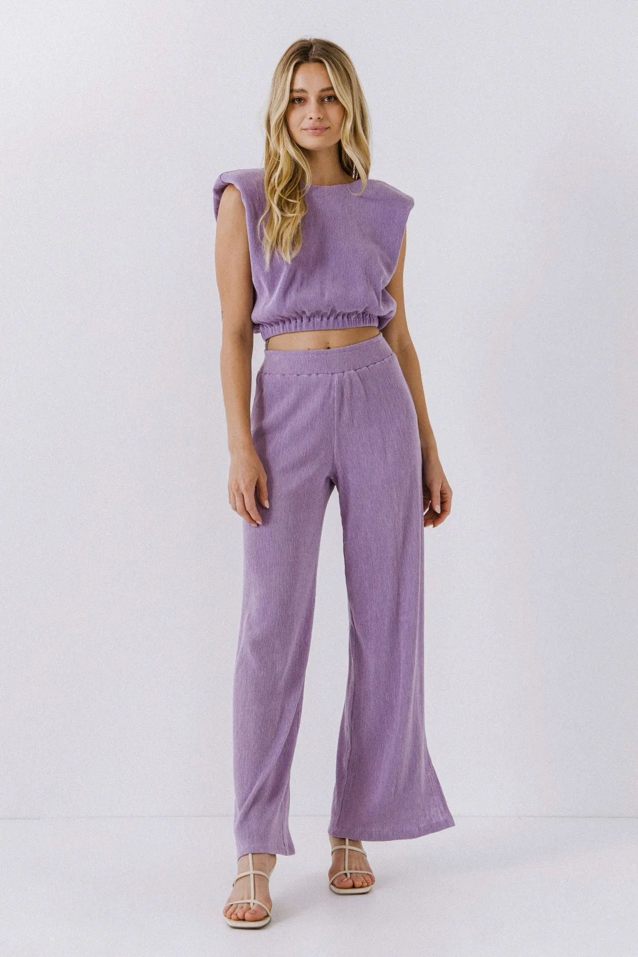 Endless Rose - Pleated Shoulder Pad Top