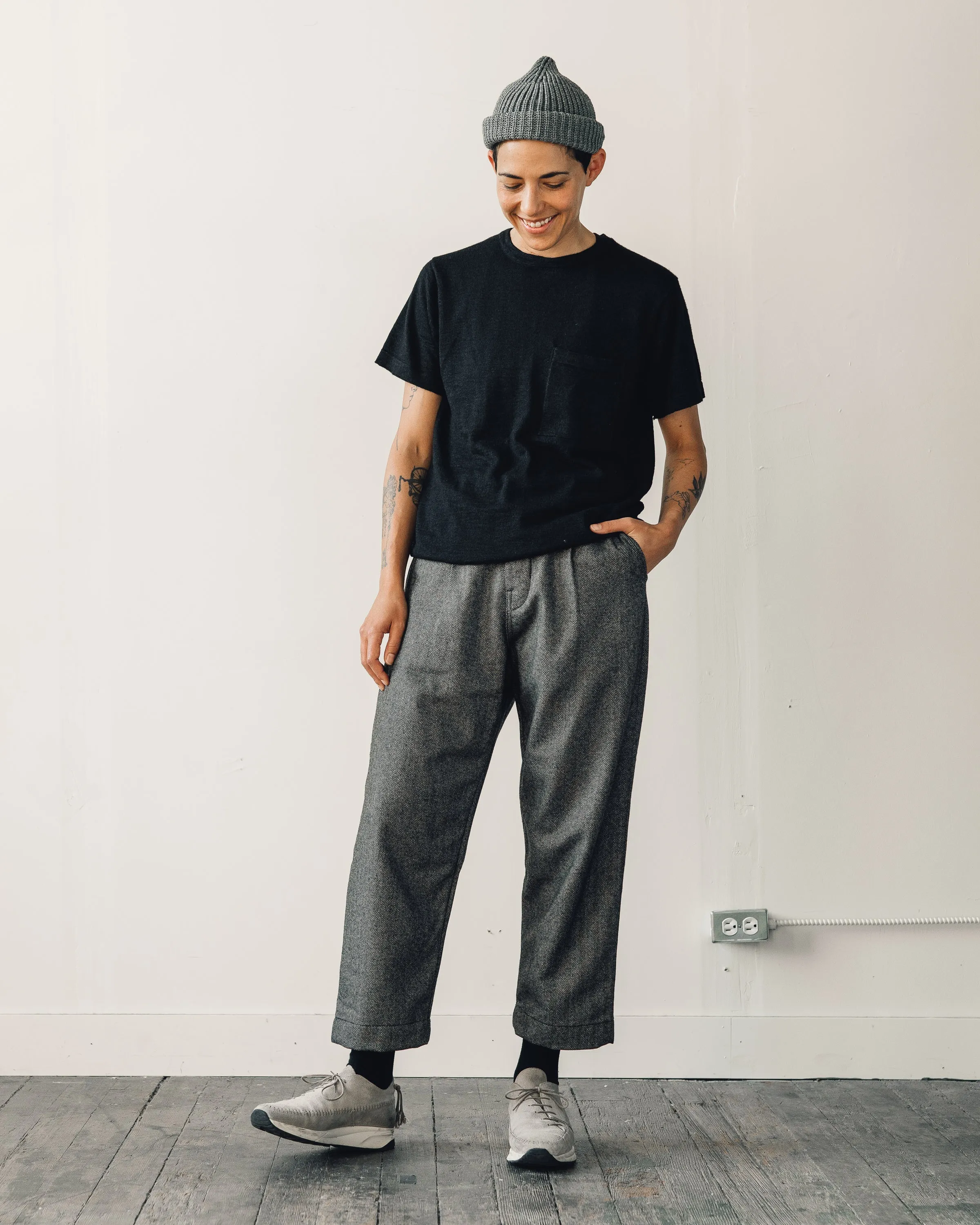 Evan Kinori Pocket Tee Sweater, Black