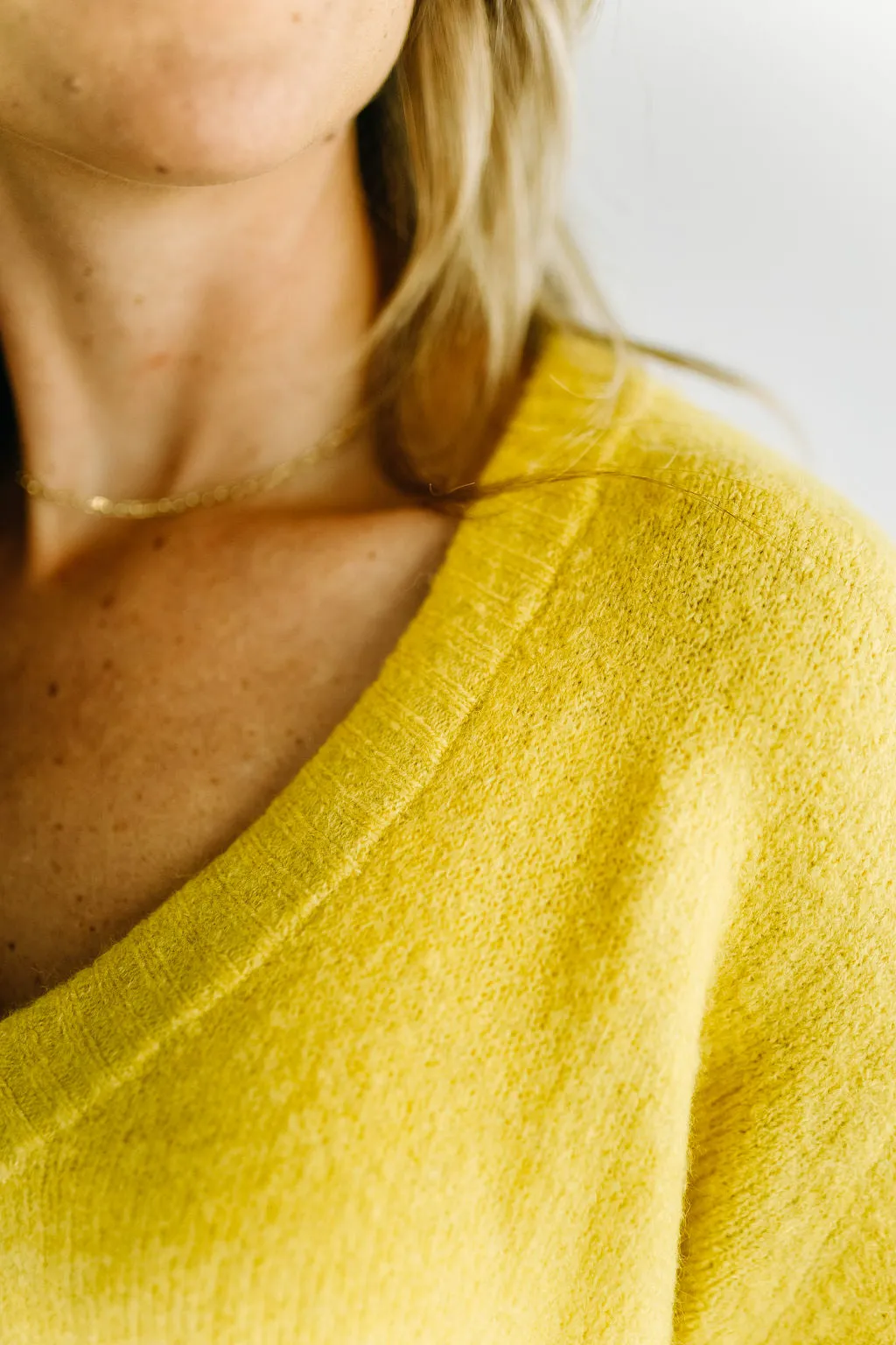 Hazel Chartreuse V-Neck Sweater