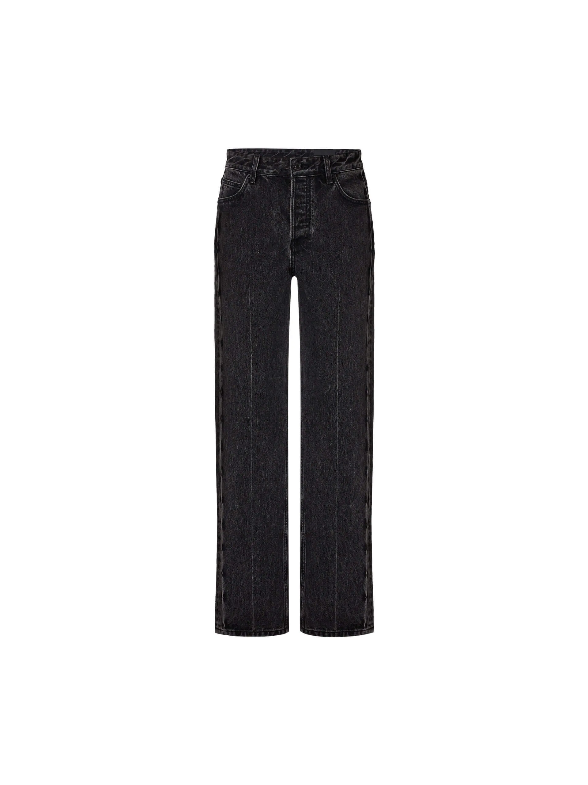 High Waist Black Straight Jeans