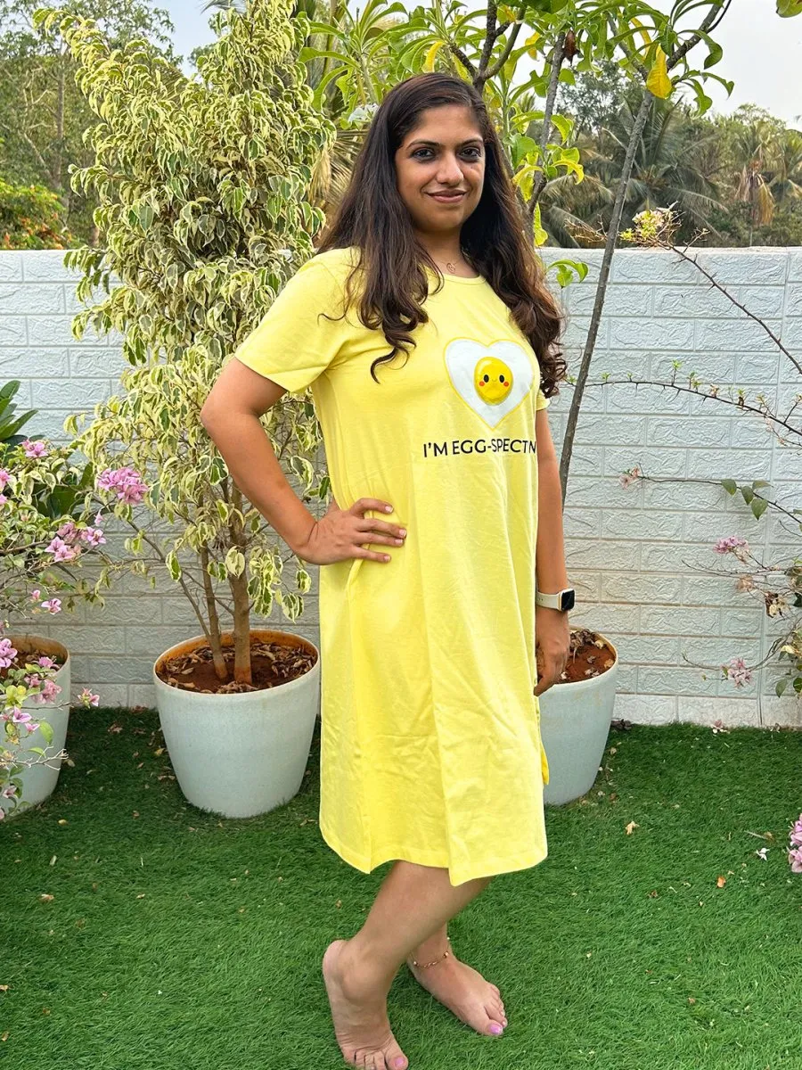 I am Eggspecting Oversized Maternity T Shirt Dress