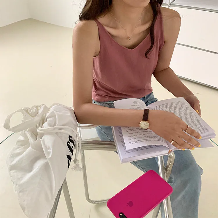 [Korean Style] 6 Color Loose Fit Summer Cotton Camisole Tank Top