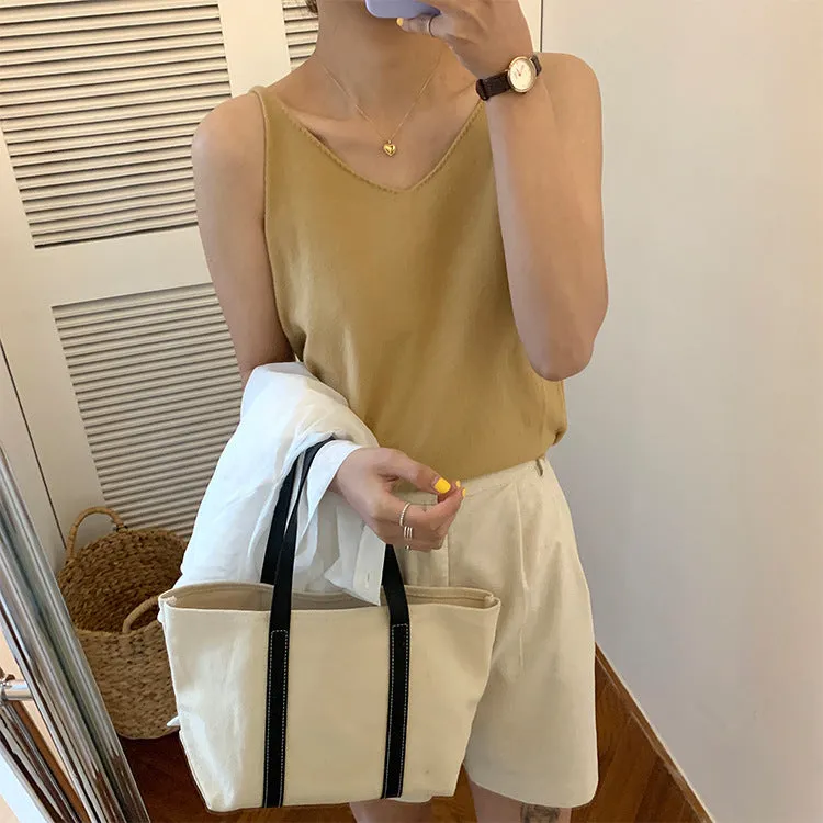 [Korean Style] 6 Color Loose Fit Summer Cotton Camisole Tank Top
