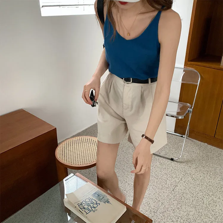 [Korean Style] 6 Color Loose Fit Summer Cotton Camisole Tank Top