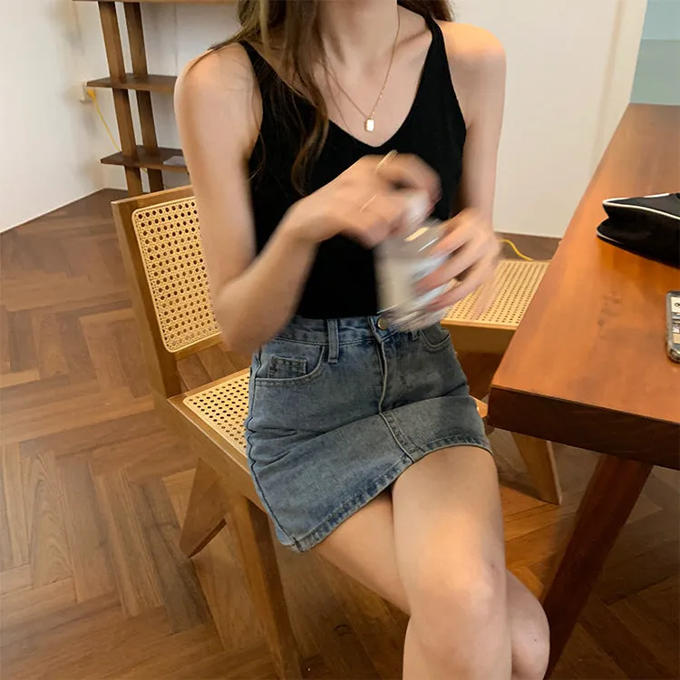 [Korean Style] 6 Color Loose Fit Summer Cotton Camisole Tank Top