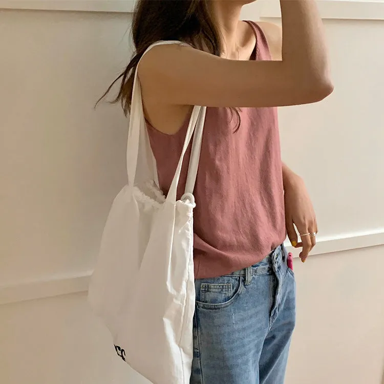 [Korean Style] 6 Color Loose Fit Summer Cotton Camisole Tank Top