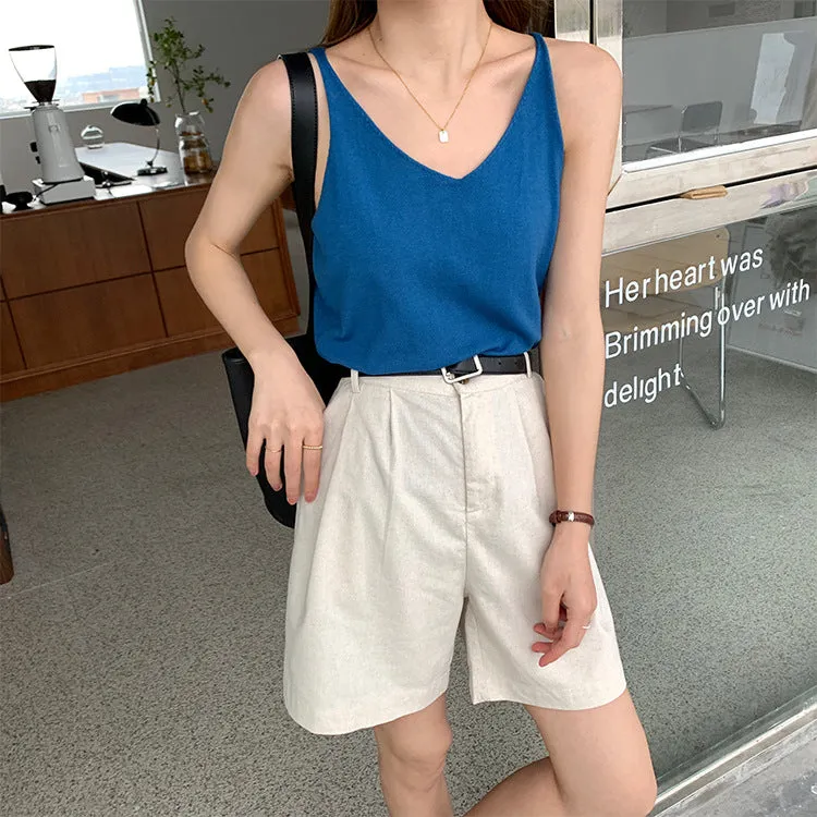 [Korean Style] 6 Color Loose Fit Summer Cotton Camisole Tank Top