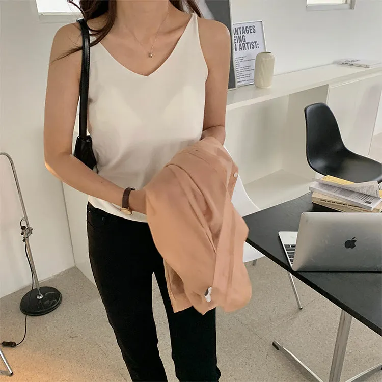 [Korean Style] 6 Color Loose Fit Summer Cotton Camisole Tank Top