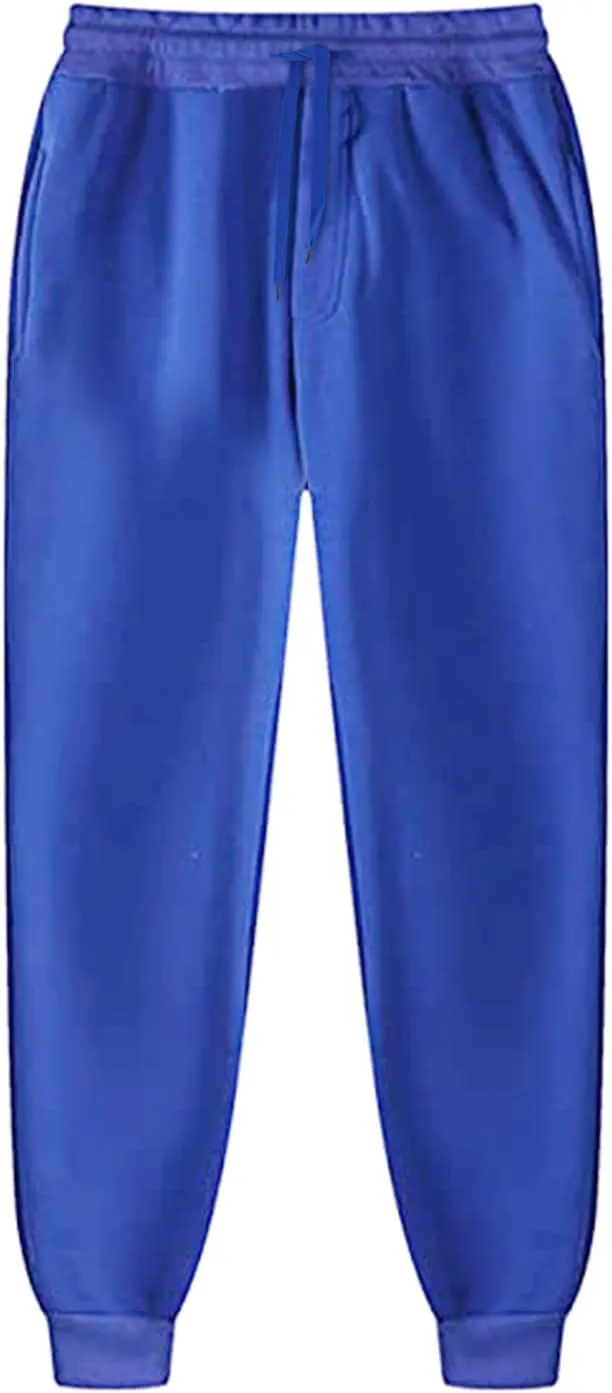 Men's Cargo Sweatpants Wild Drawstring Sports Jogger with Pockets Long Pants Men's Slim Fit Gym Running Workout Pants