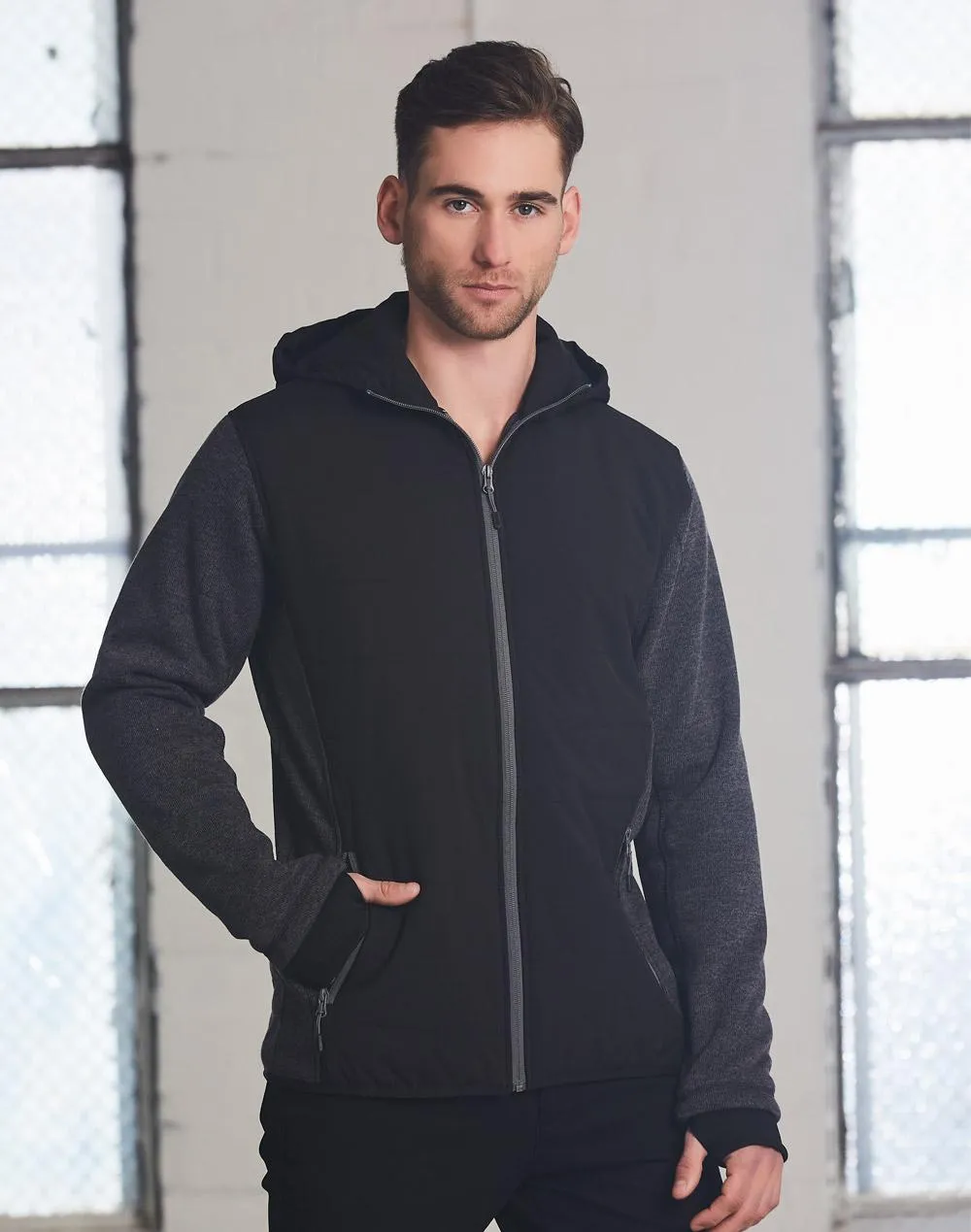 Mens Heather Bonded Coral Fleece with Polyester Trim Jacket JK43