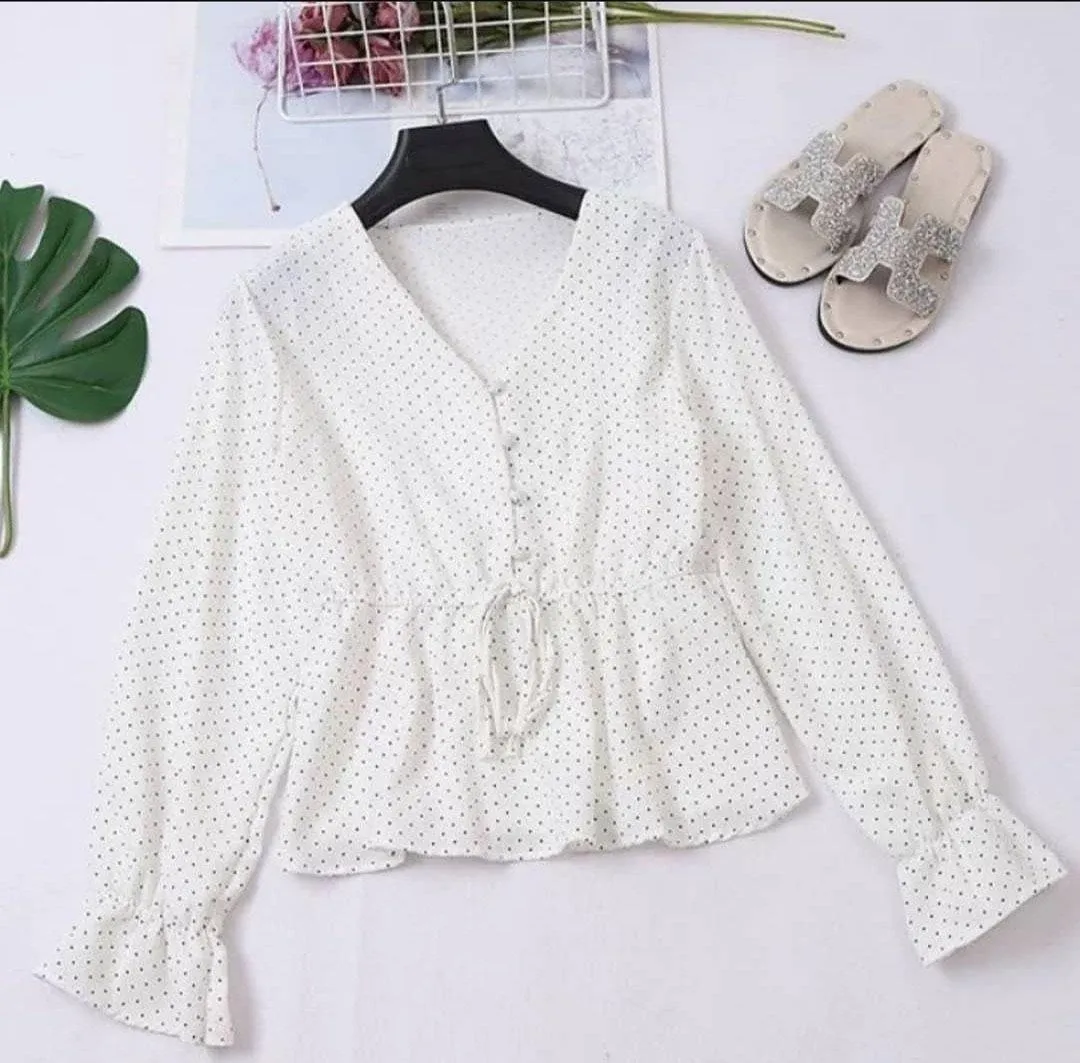 Mini Polkadot peplum Top