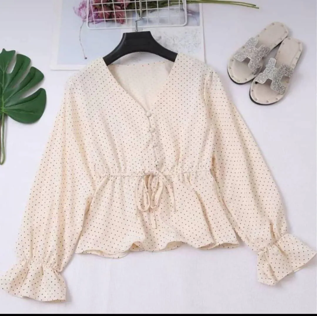 Mini Polkadot peplum Top