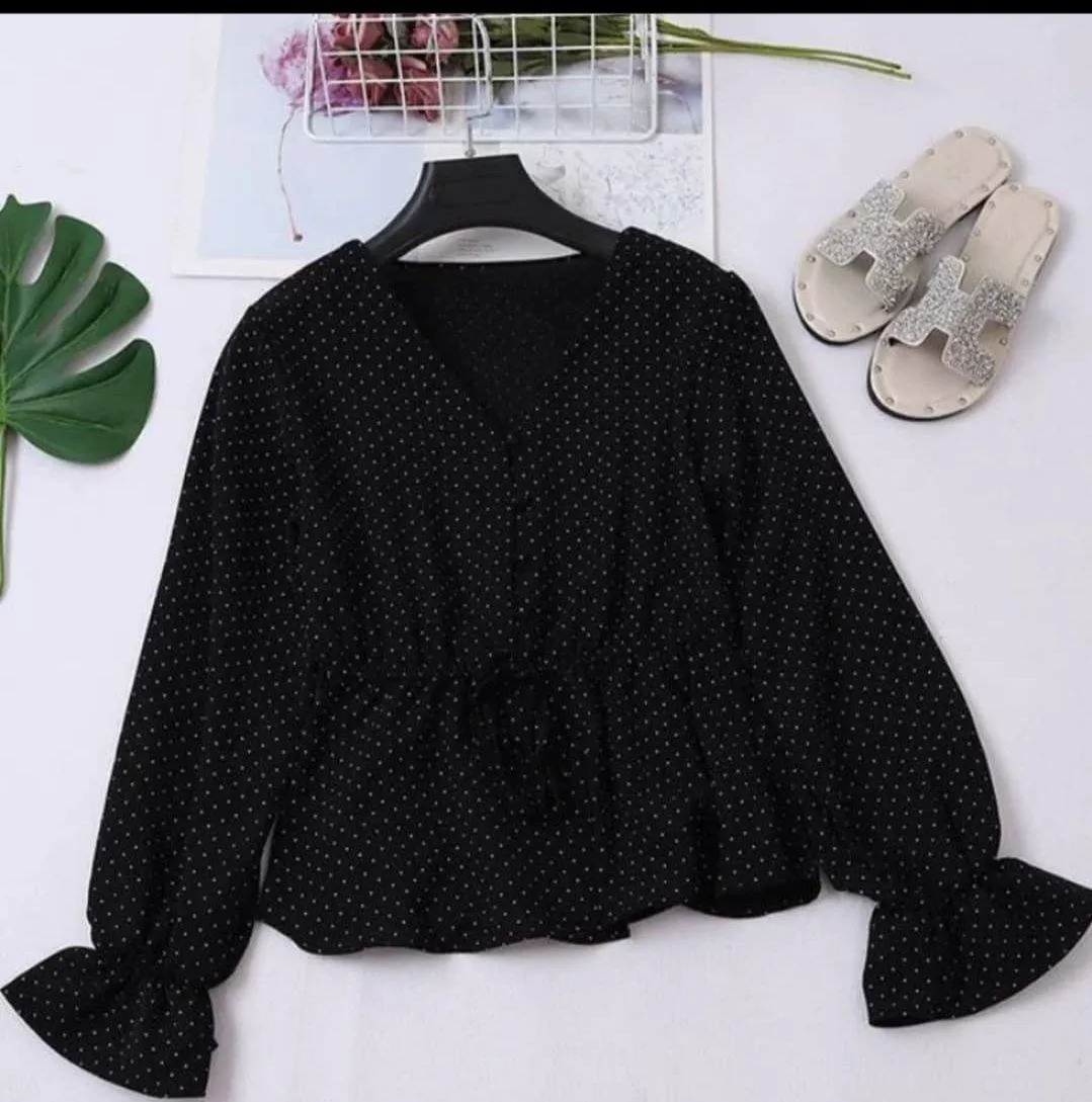 Mini Polkadot peplum Top
