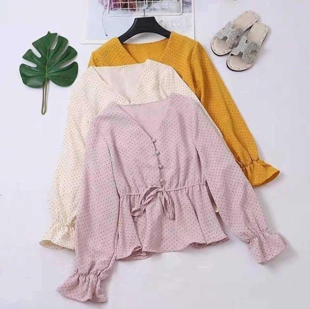 Mini Polkadot peplum Top