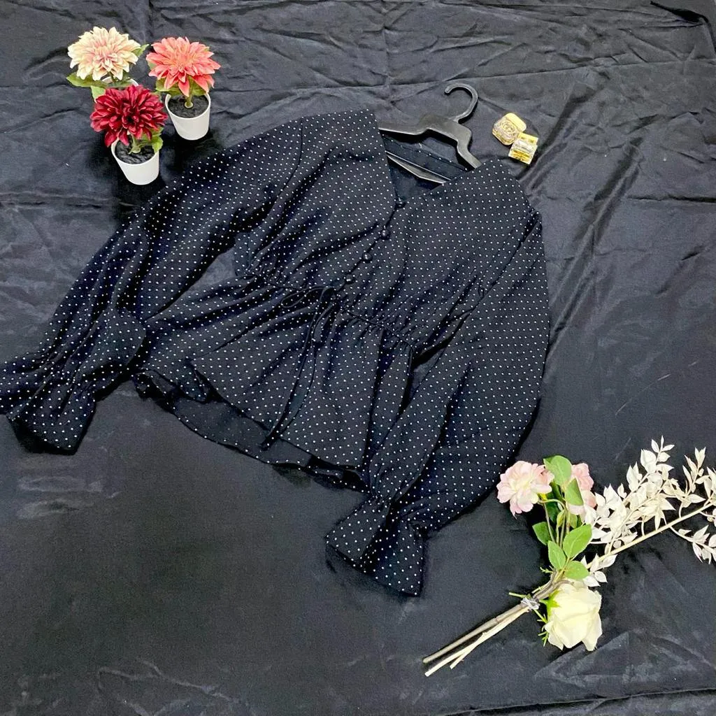 Mini Polkadot peplum Top
