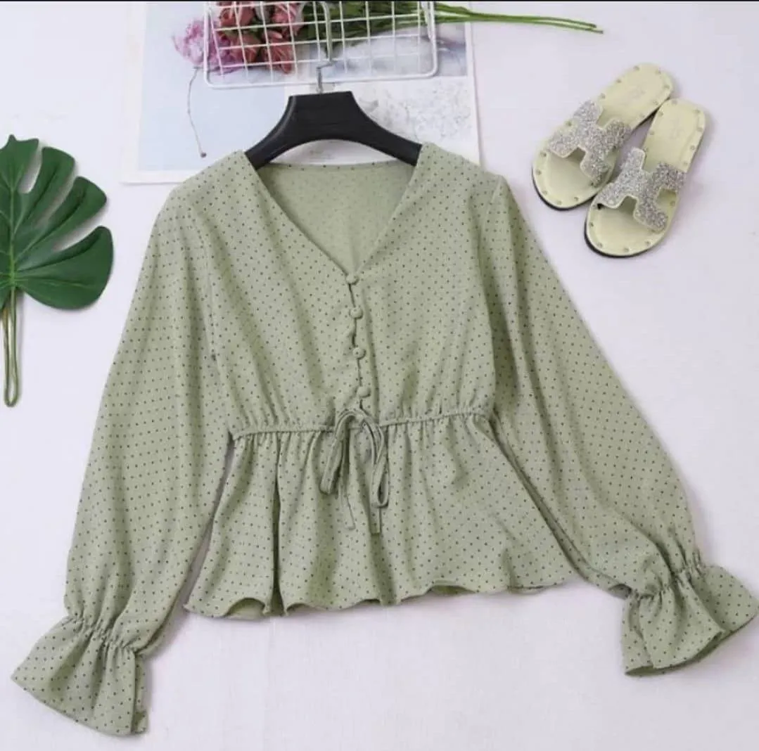 Mini Polkadot peplum Top