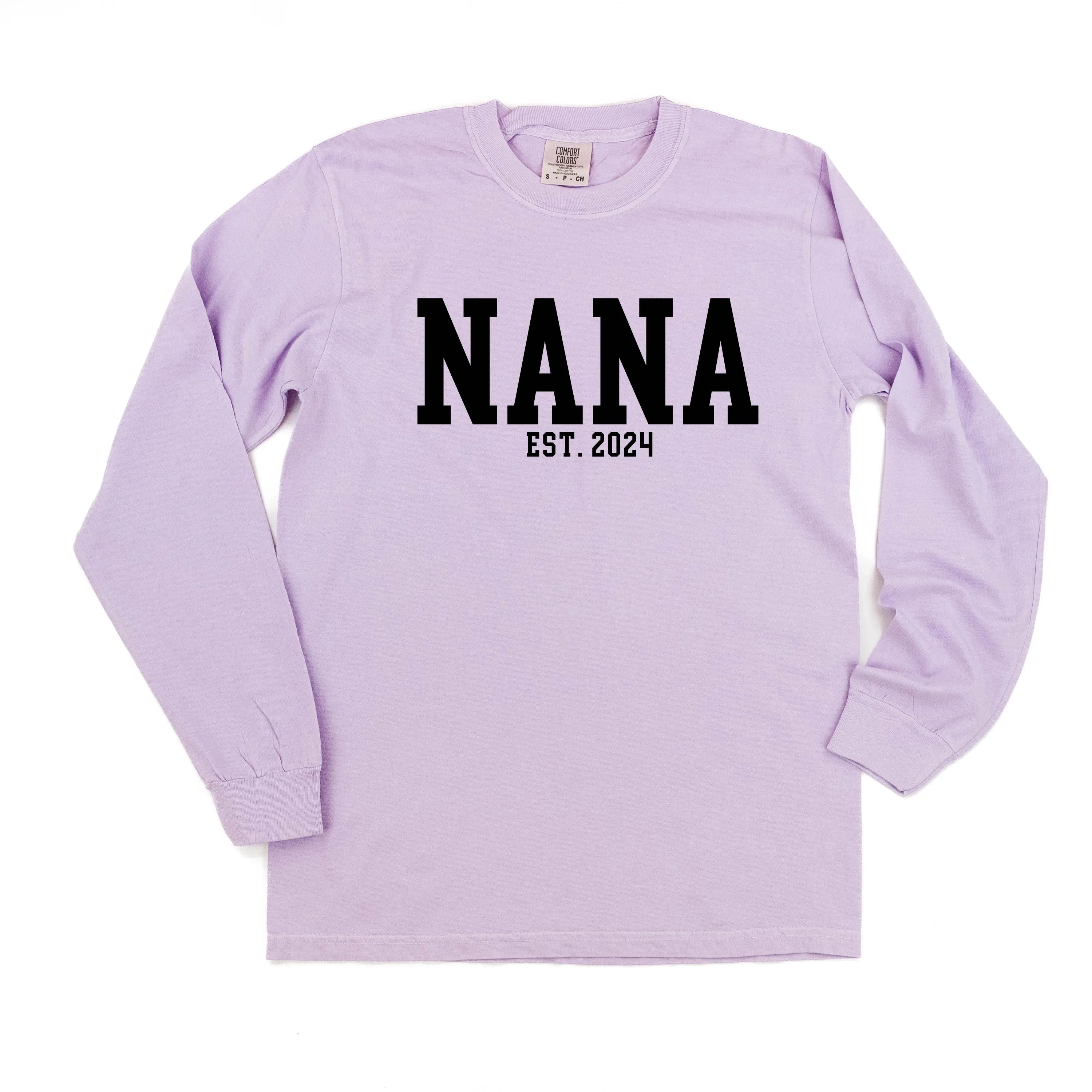 Nana - EST. (Select Your Year) - LONG SLEEVE COMFORT COLORS TEE