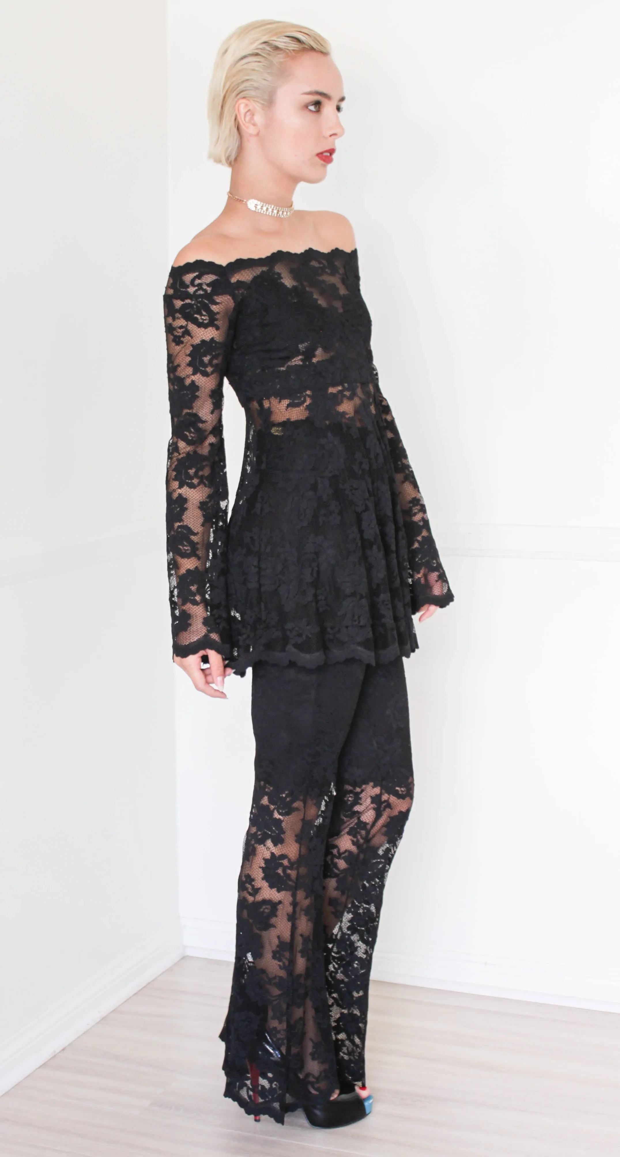 Olvis Lace Bell Bottom Pants