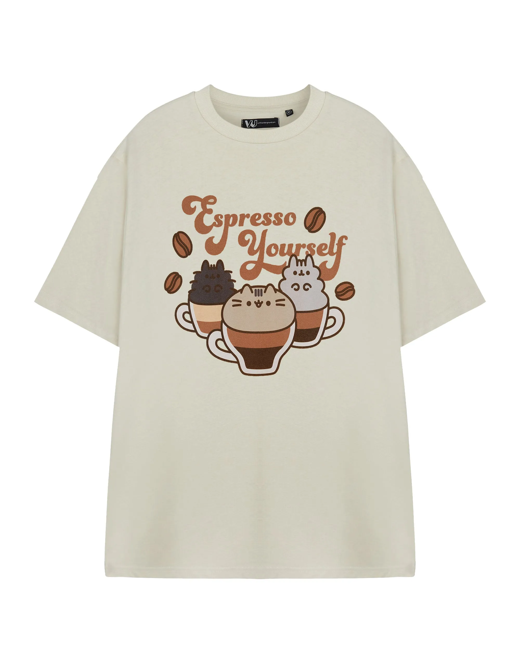 Pusheen Espresso Yourself Womens Beige Short Sleeved T-Shirt