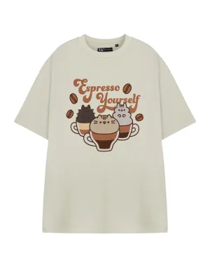 Pusheen Espresso Yourself Womens Beige Short Sleeved T-Shirt