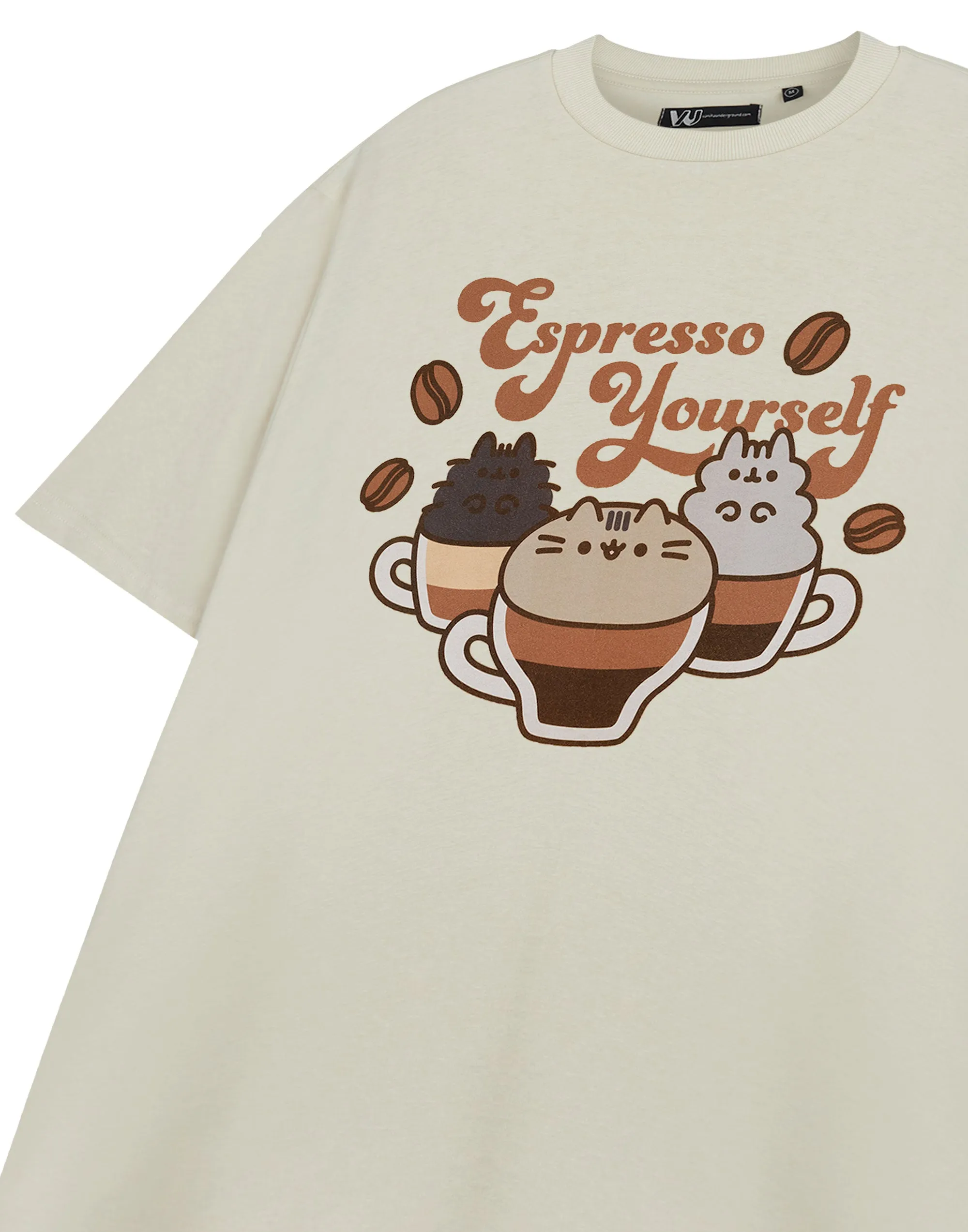 Pusheen Espresso Yourself Womens Beige Short Sleeved T-Shirt