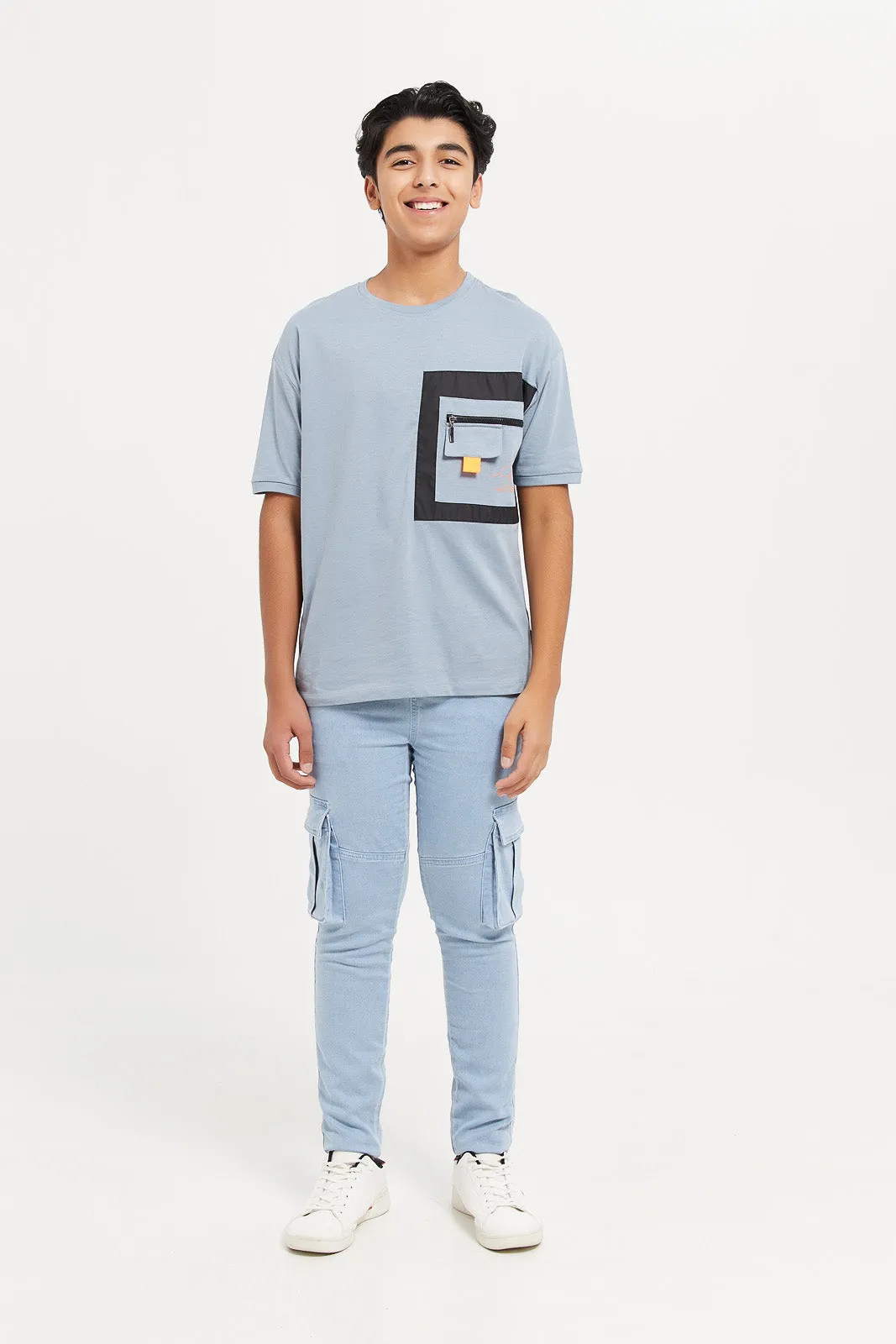 Senior Boys Blue Oversize T-Shirt