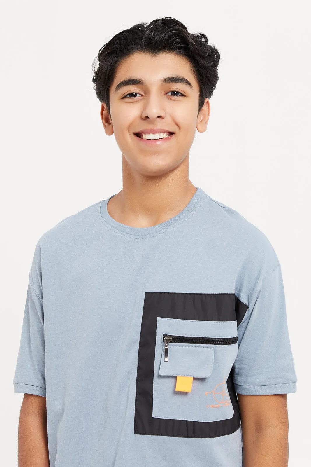 Senior Boys Blue Oversize T-Shirt