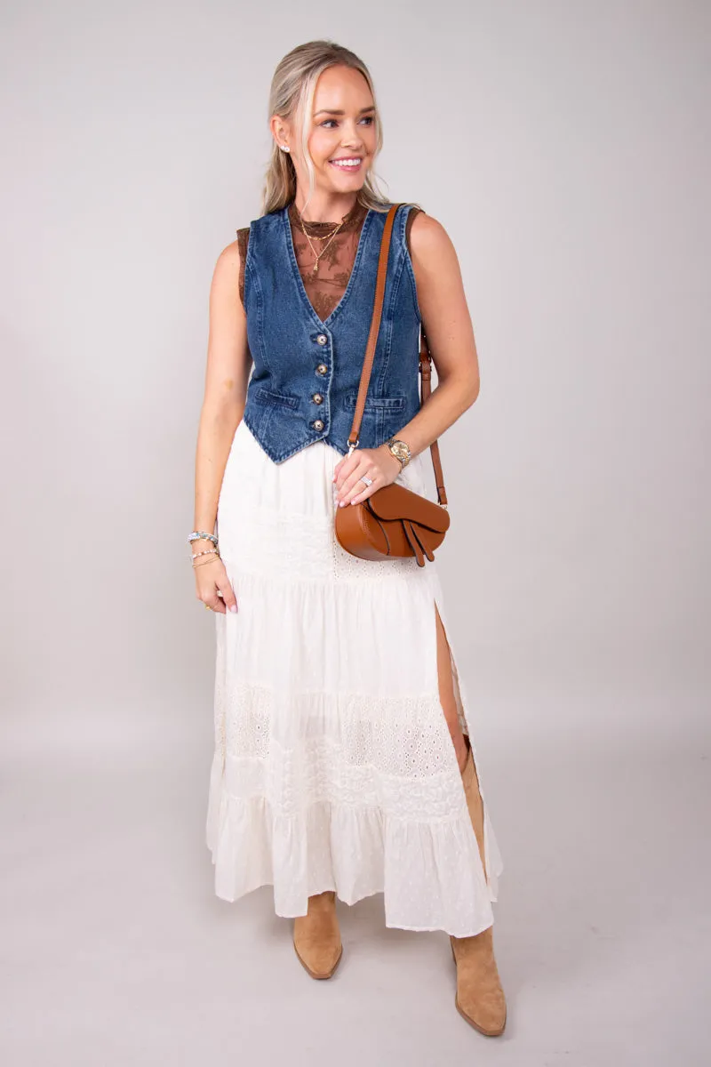 Sheer Lace Muscle Tank - Brown - FINAL SALE