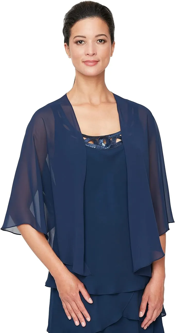 S.L. Fashions Women's Poly Chiffon Shrug Jacket