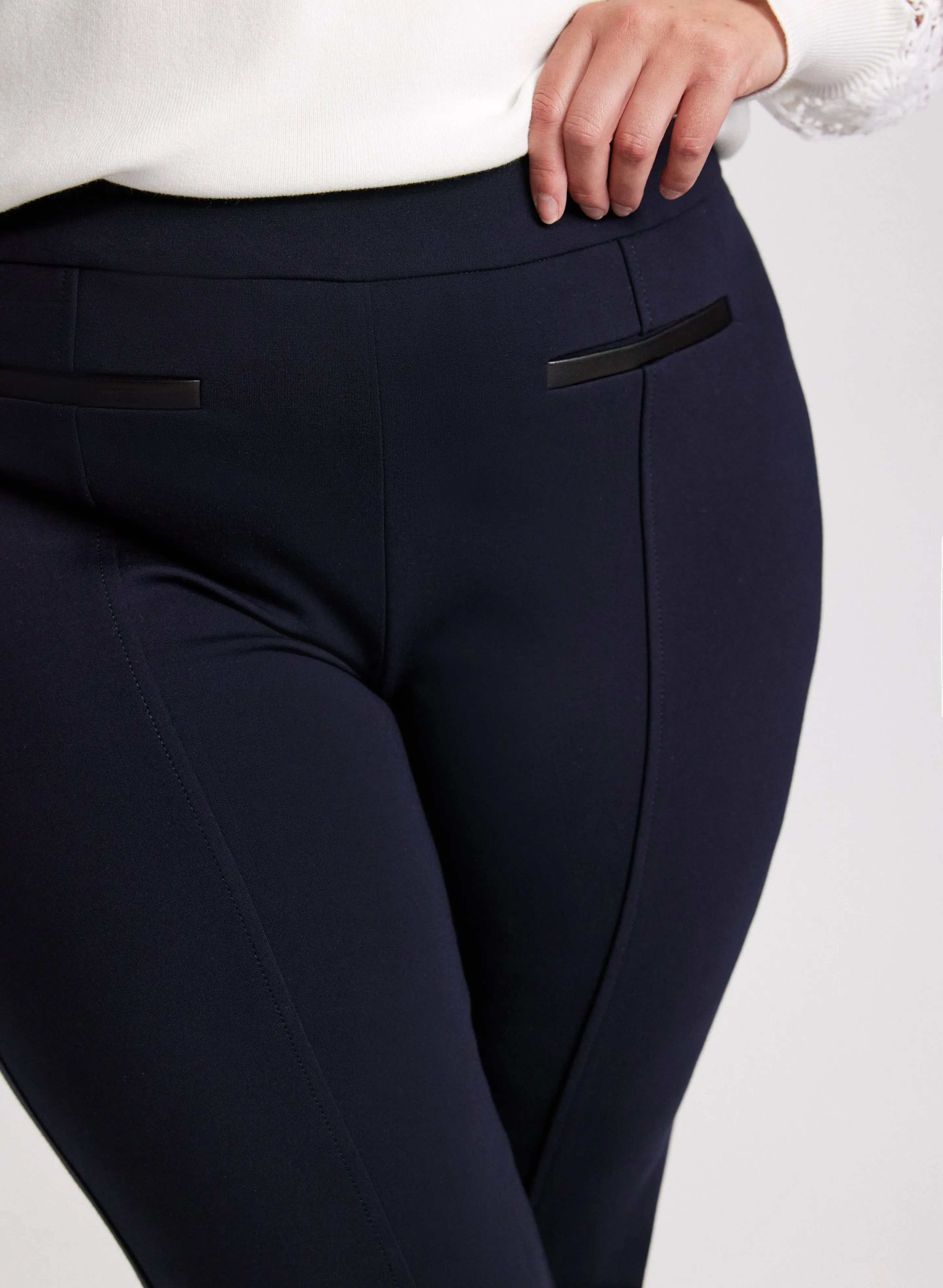 Sofia Pull-On Straight-Leg Pants