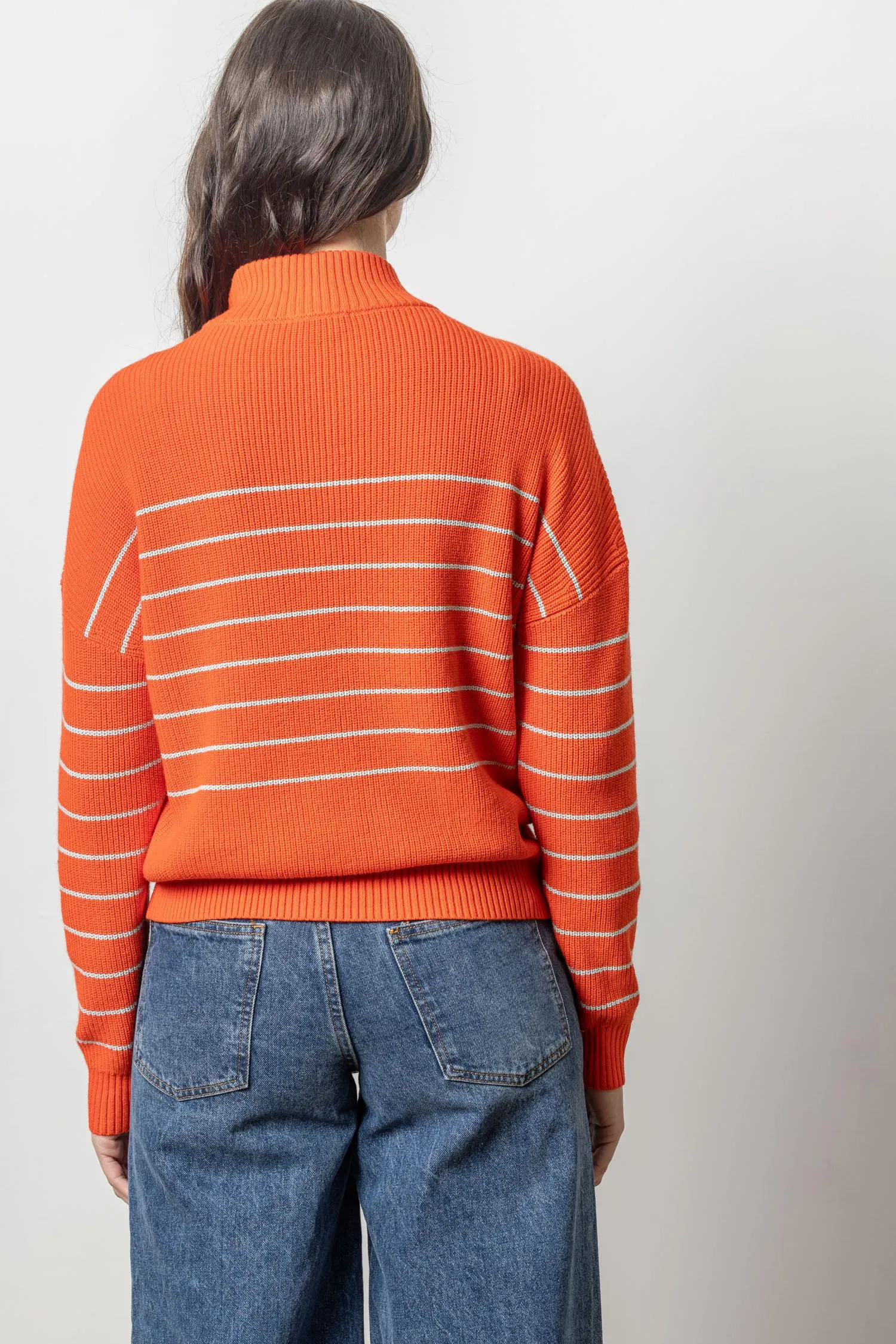 Striped Zip Front Sweater