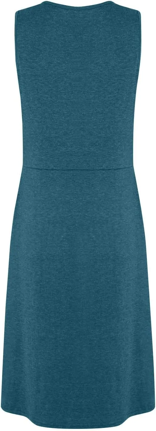 Summer Dresses for Women Sexy Deep V Neck Front Twist Knot Tank Mini Dress Casual Sleeveless Tunic Dress Beach Sundress