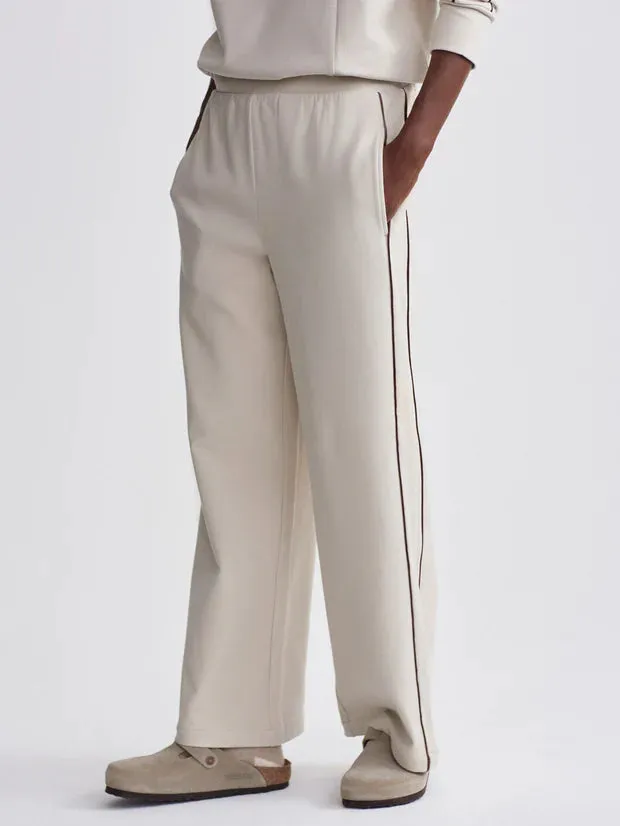 Varley Brushed Rib Wide Leg Pant 28 - Cement Marl/Bitter Chocolate